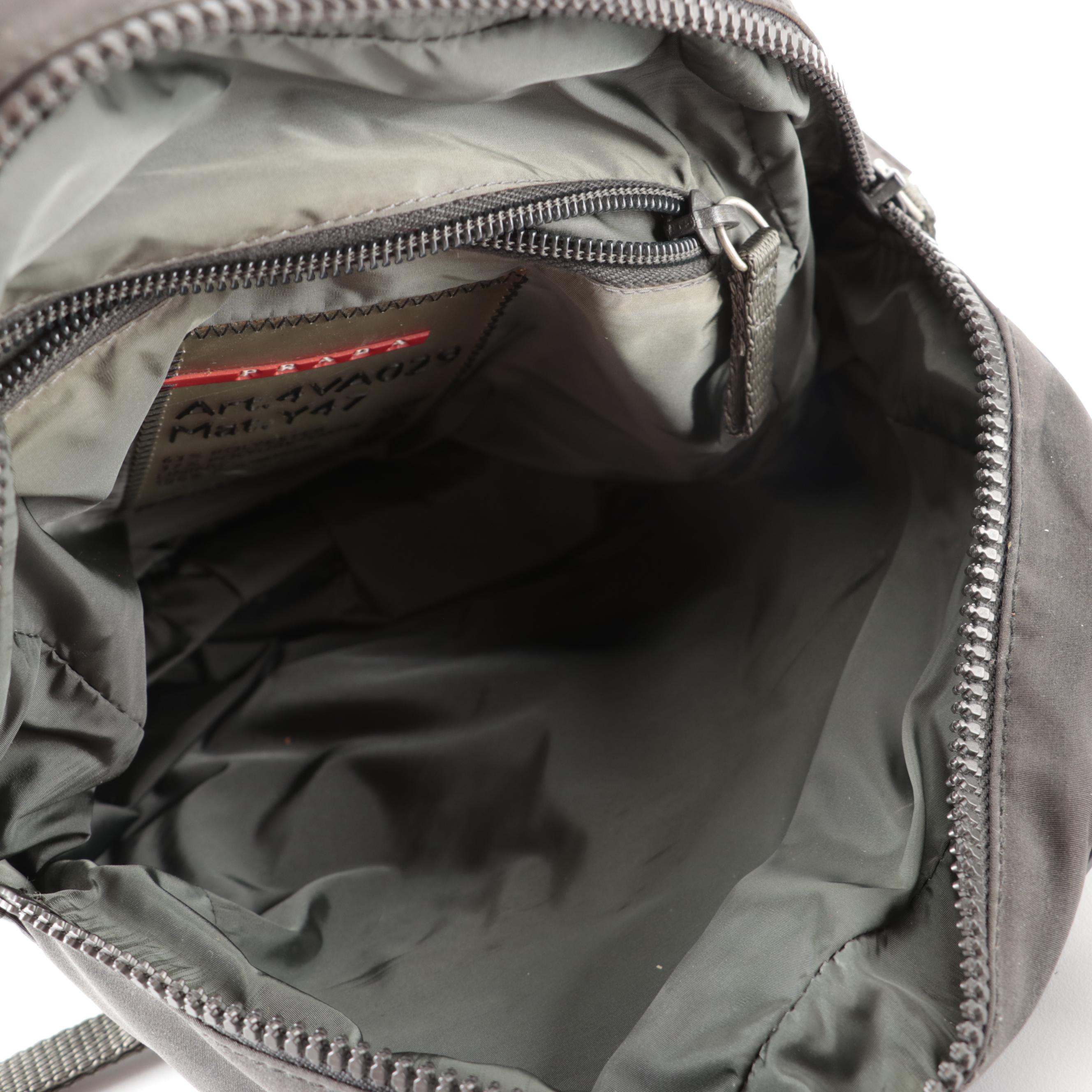 Prada Sport Dark Gray Nylon Zip Bag