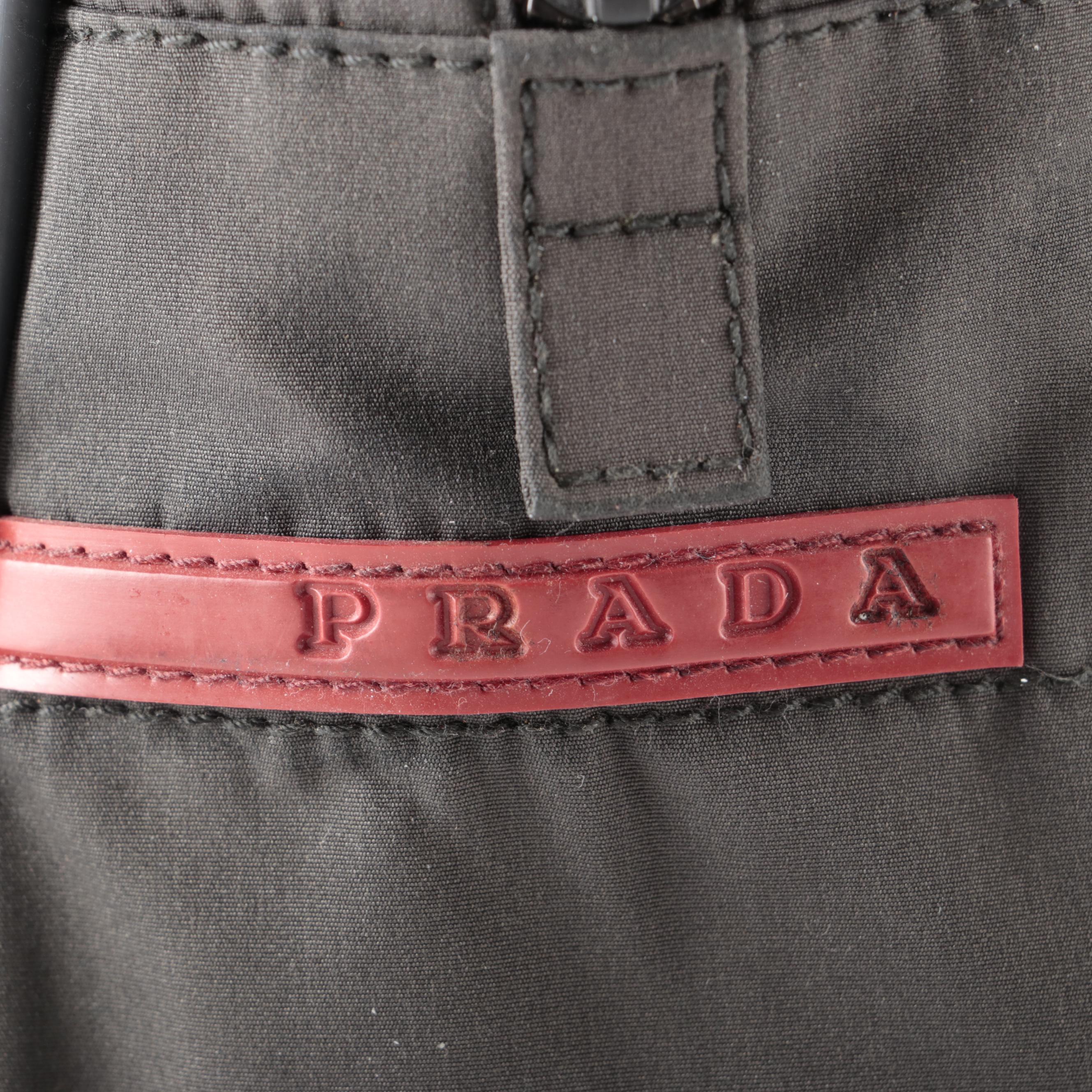 Prada Sport Dark Gray Nylon Zip Bag