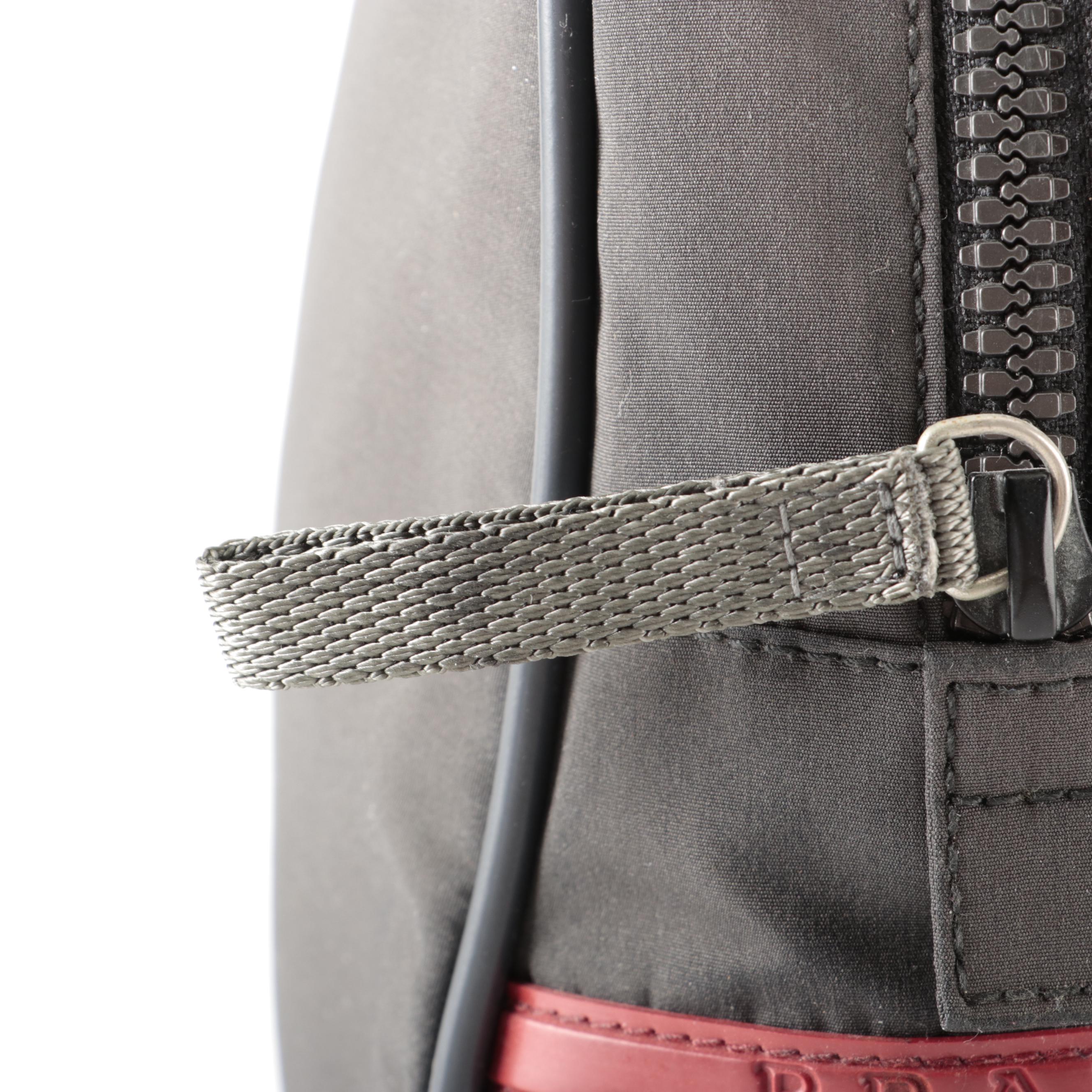 Prada Sport Dark Gray Nylon Zip Bag