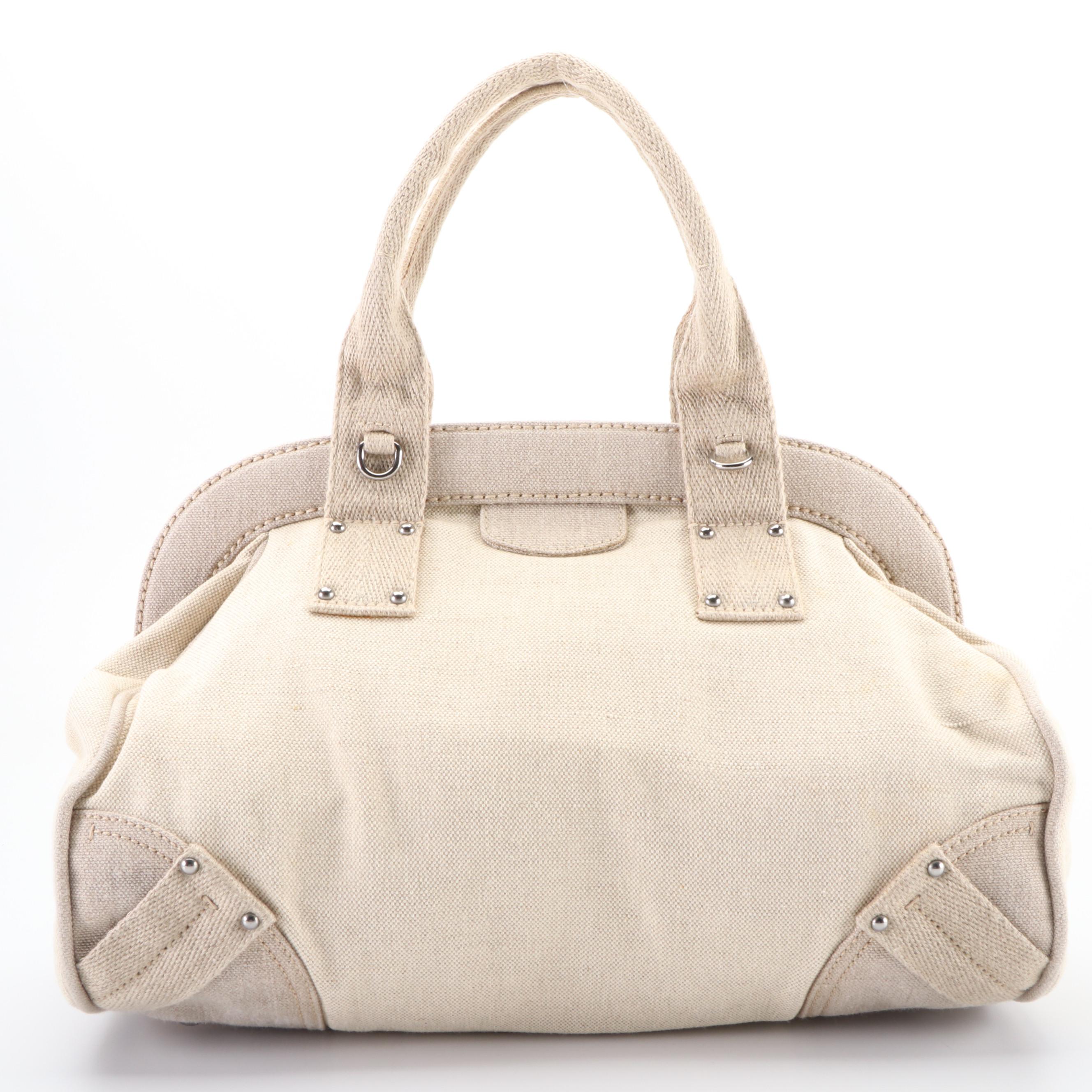 Prada Mistolino Frame Bag in Naturale Canvas