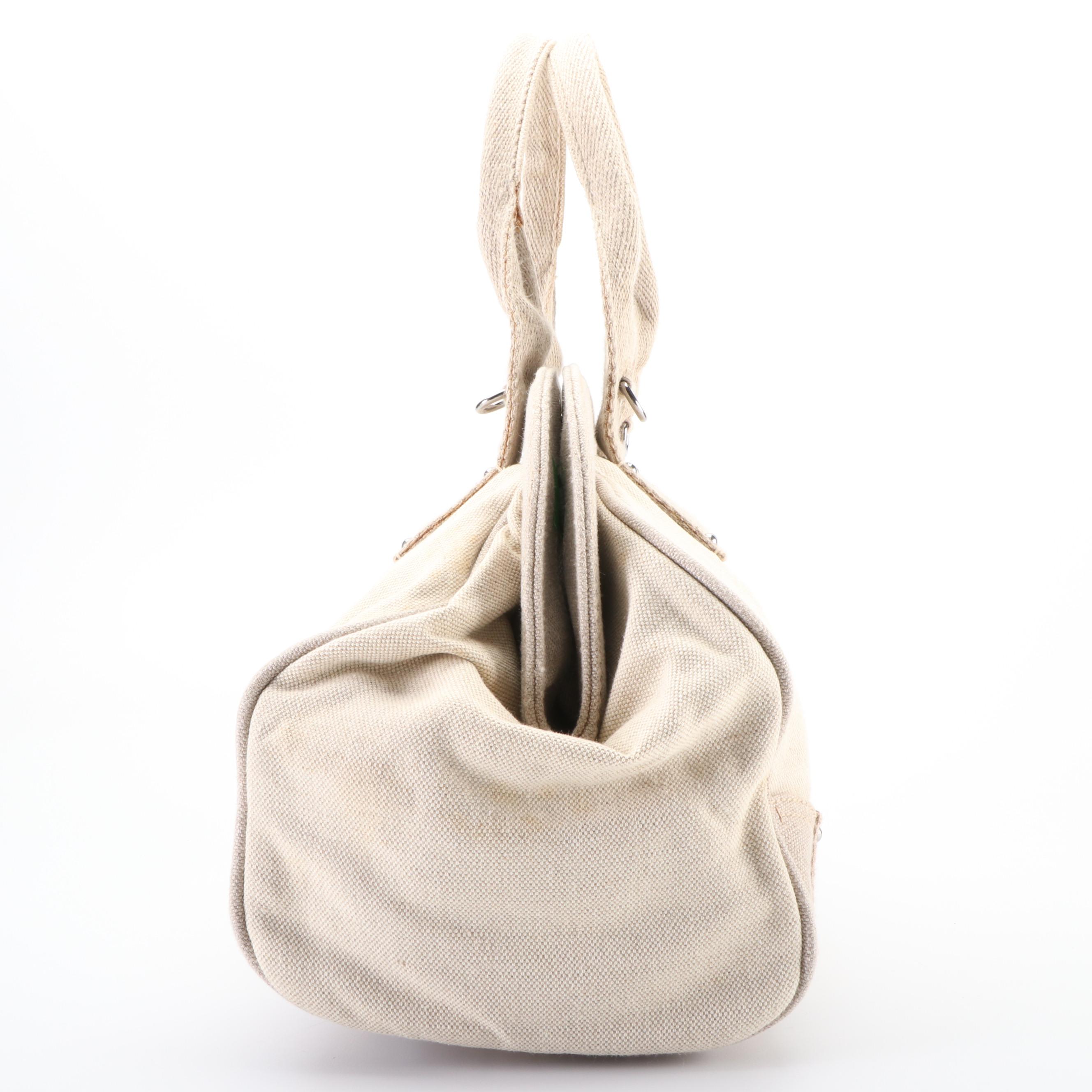 Prada Mistolino Frame Bag in Naturale Canvas