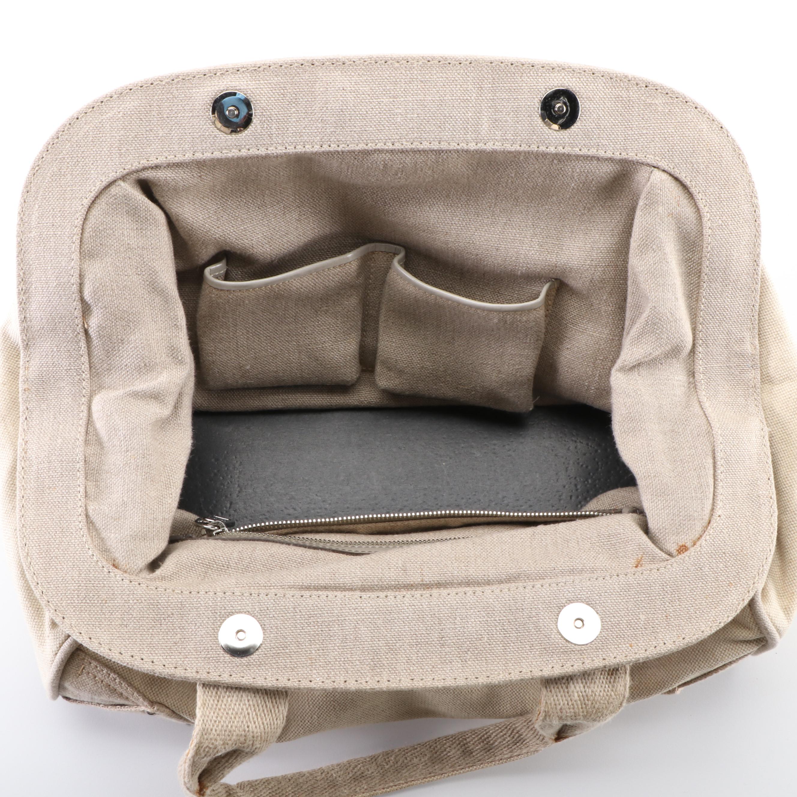 Prada Mistolino Frame Bag in Naturale Canvas