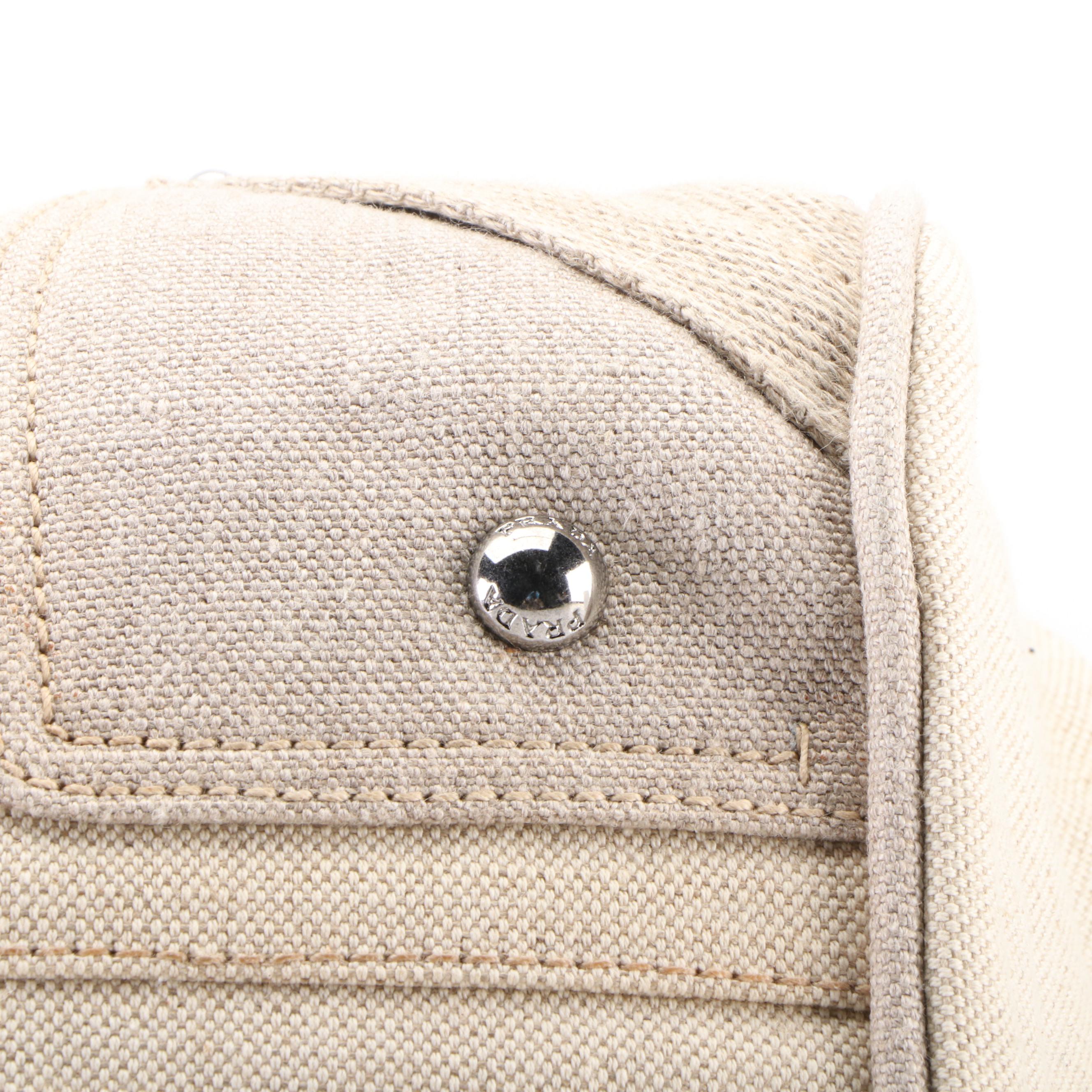 Prada Mistolino Frame Bag in Naturale Canvas