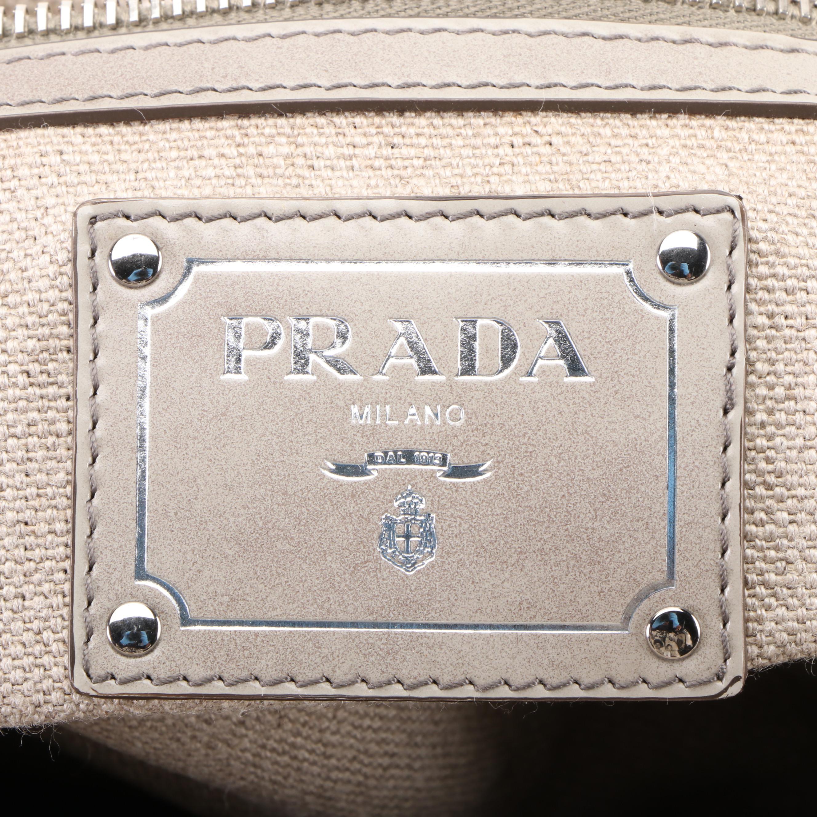 Prada Mistolino Frame Bag in Naturale Canvas