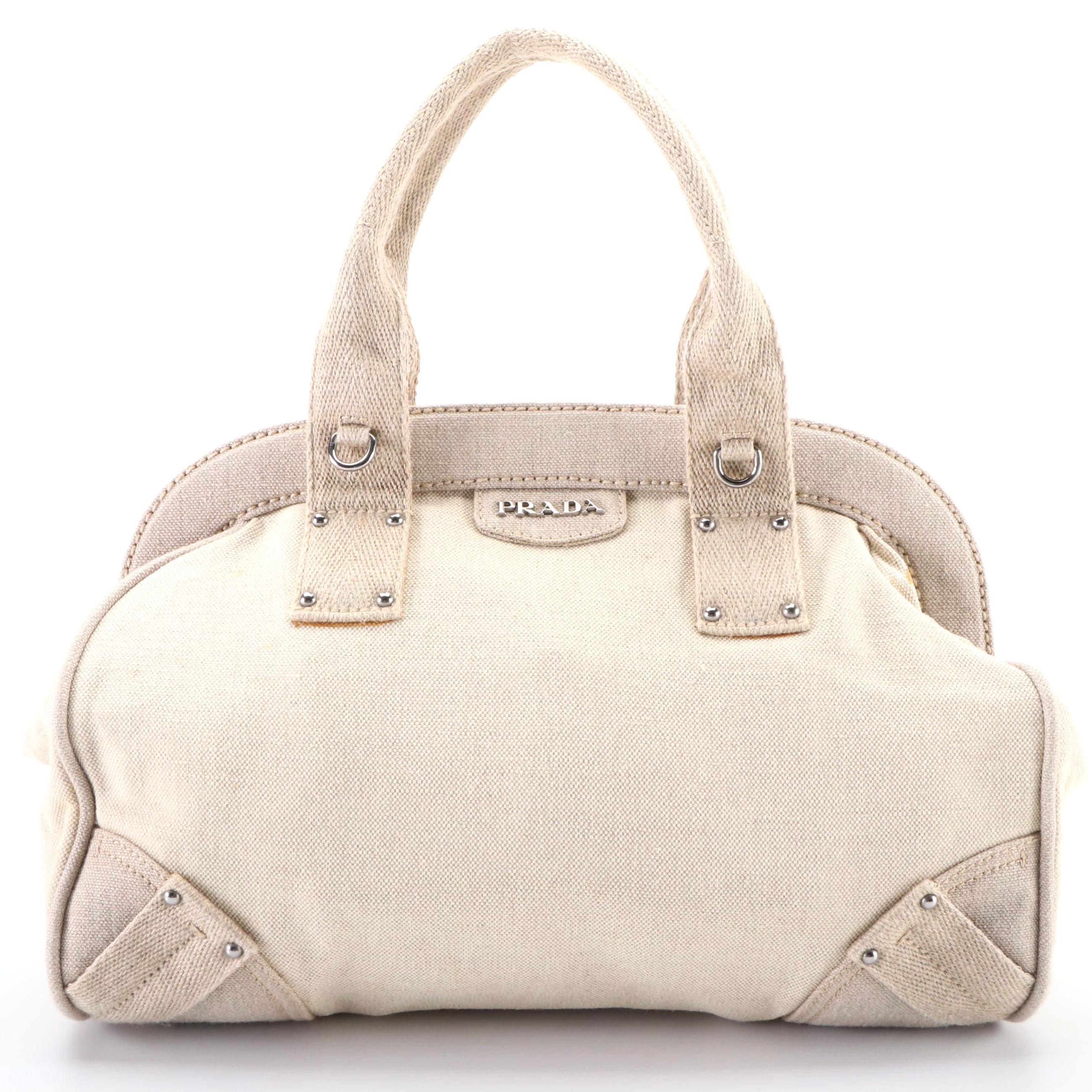 Prada Mistolino Frame Bag in Naturale Canvas