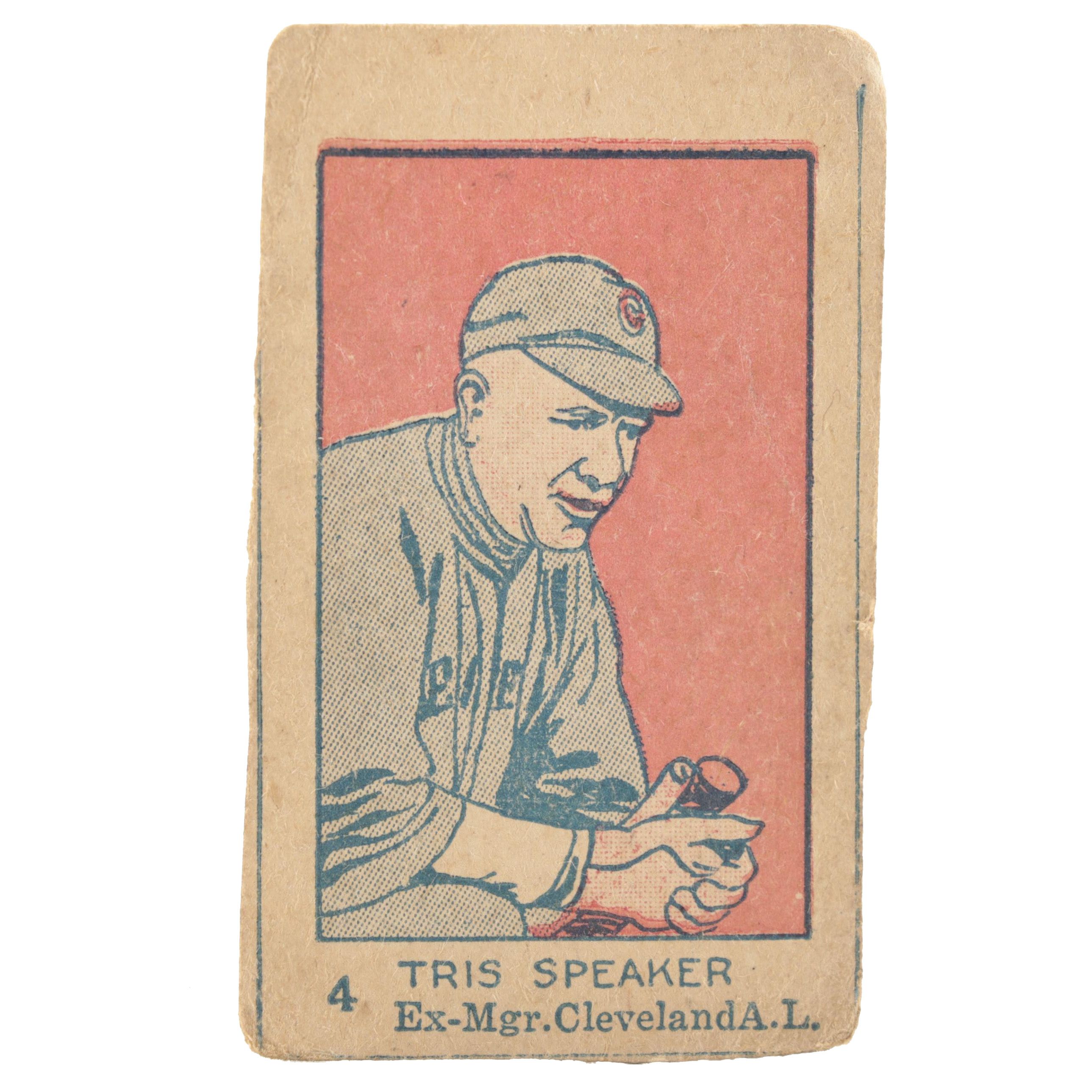 1926 W512 Tris Speaker #4 Ex-Mgr. Cleveland A.L. Hand Cut Baseball Strip Card