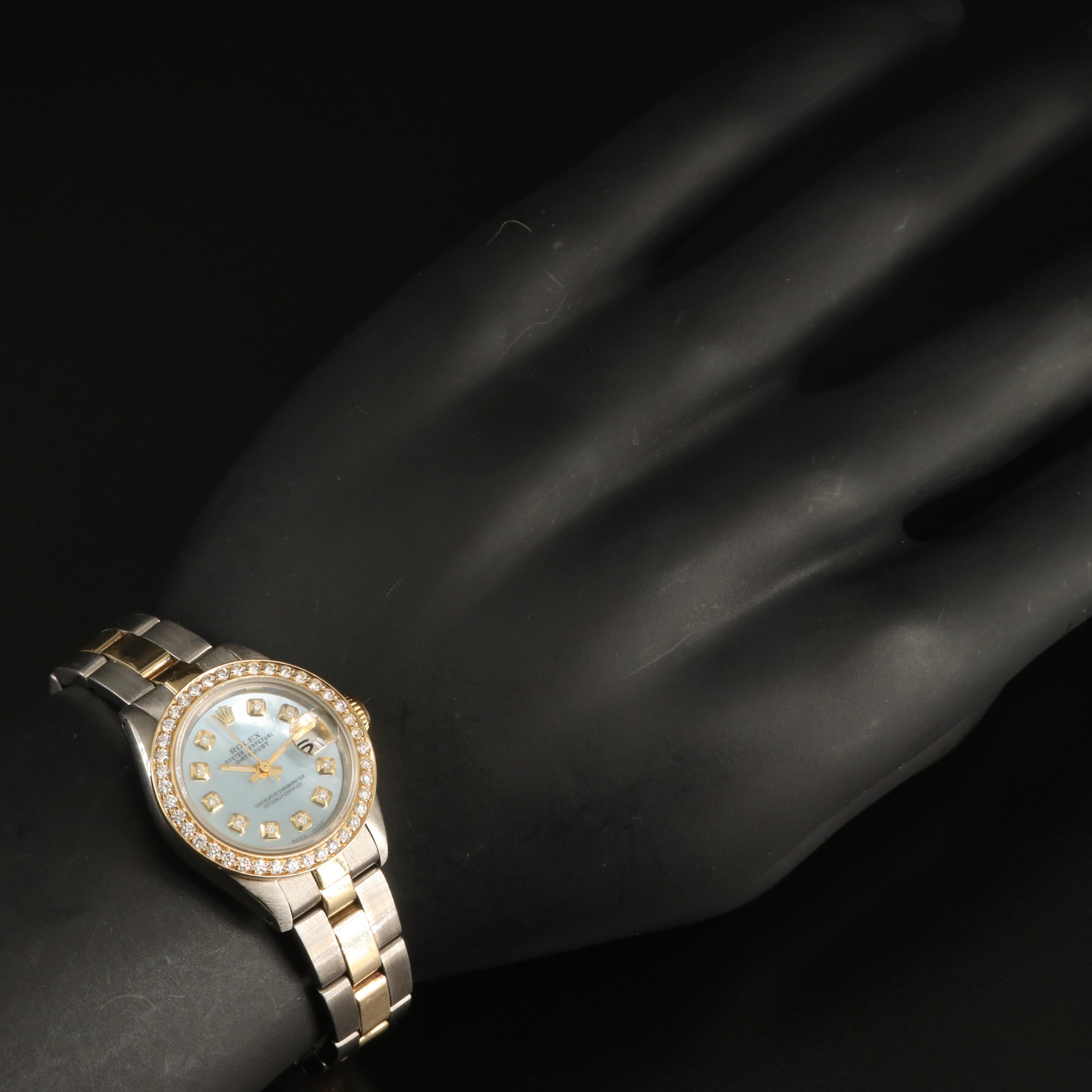 1971 Rolex Oyster Perpetual Datejust Diamond Bezel and Dial Watch