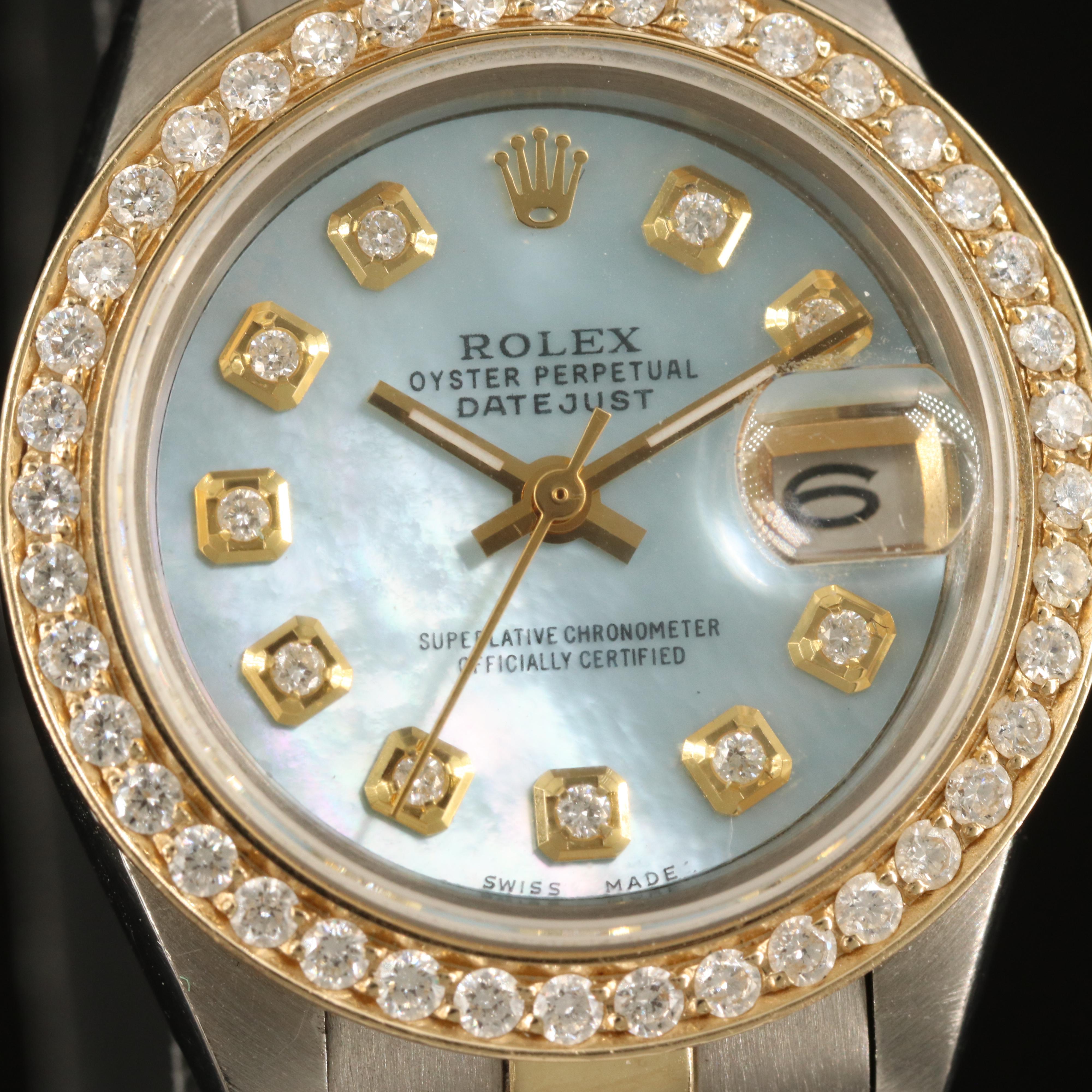 1971 Rolex Oyster Perpetual Datejust Diamond Bezel and Dial Watch