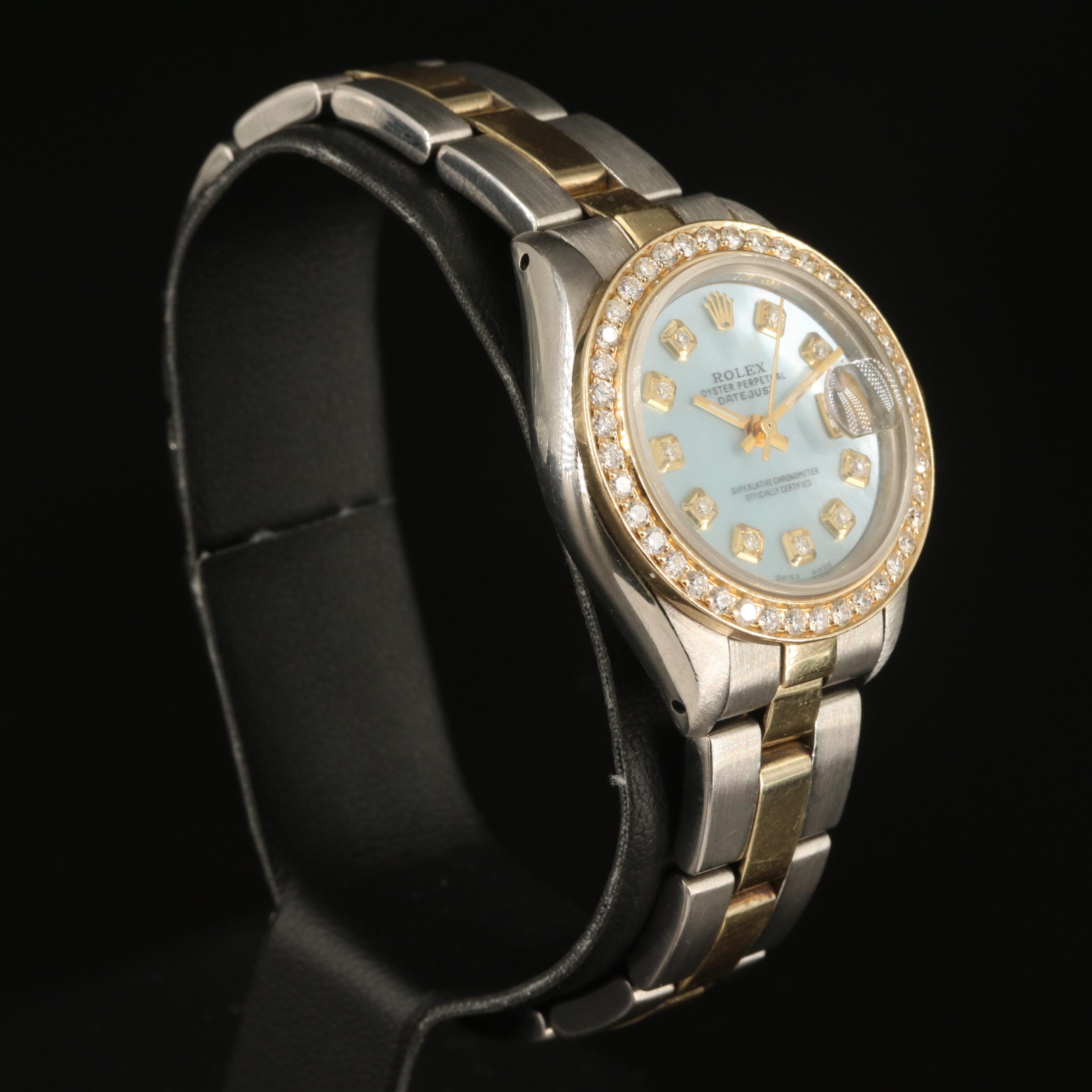 1971 Rolex Oyster Perpetual Datejust Diamond Bezel and Dial Watch