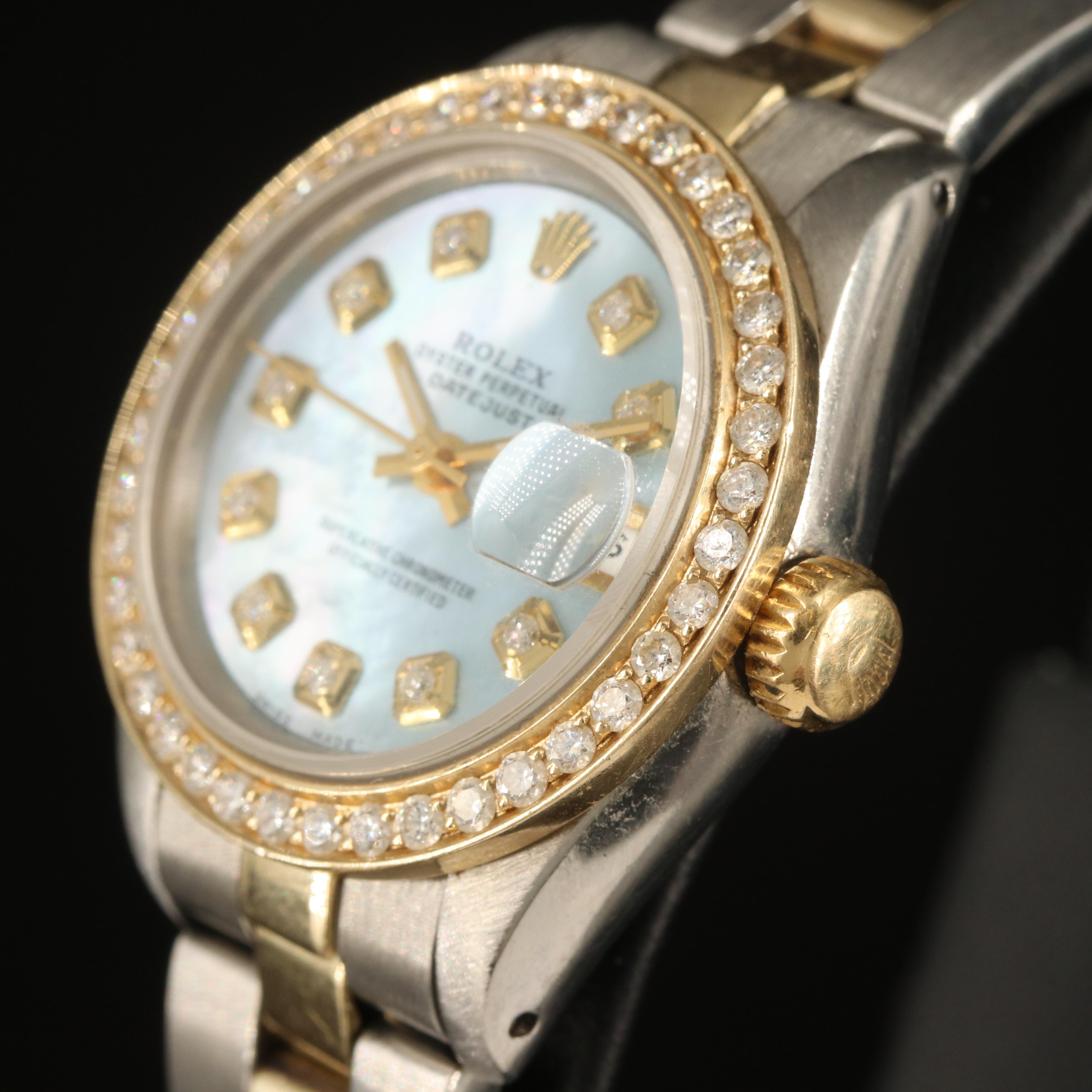 1971 Rolex Oyster Perpetual Datejust Diamond Bezel and Dial Watch