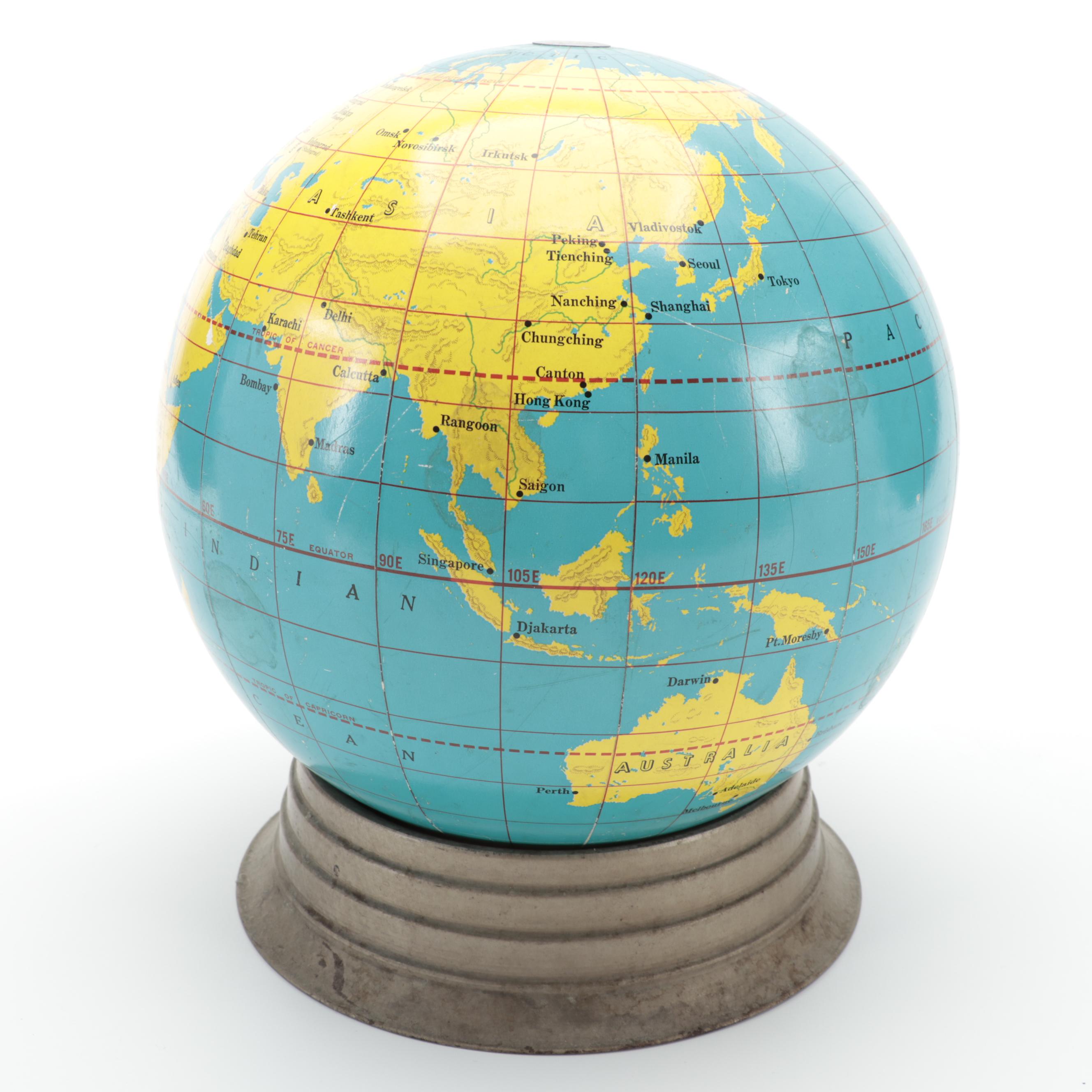 George F. Cram Co. 12" Beginners Globe, Mid-20th Century