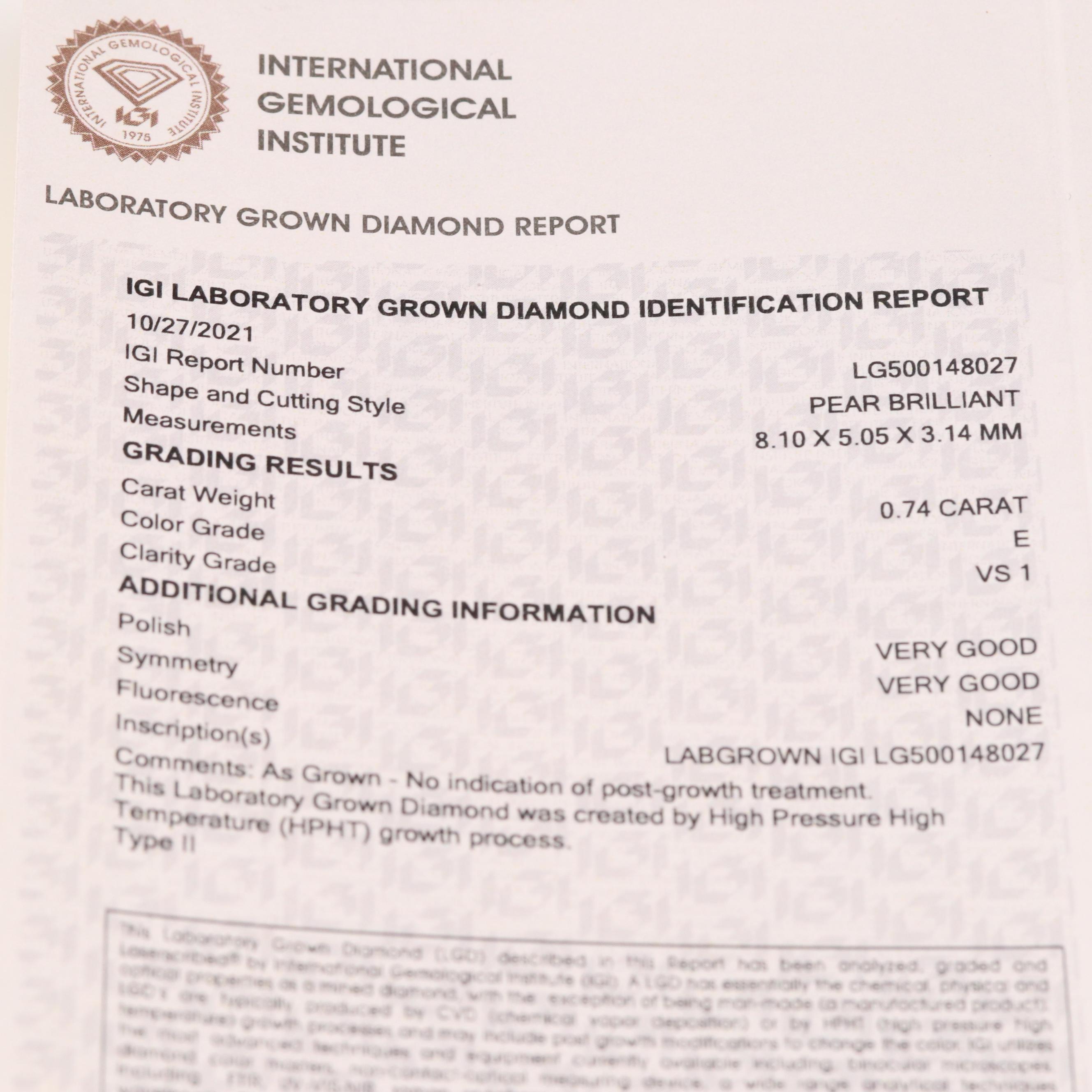 Platinum Three Stone 3.71 CTW Diamond Ring with IGI Reports