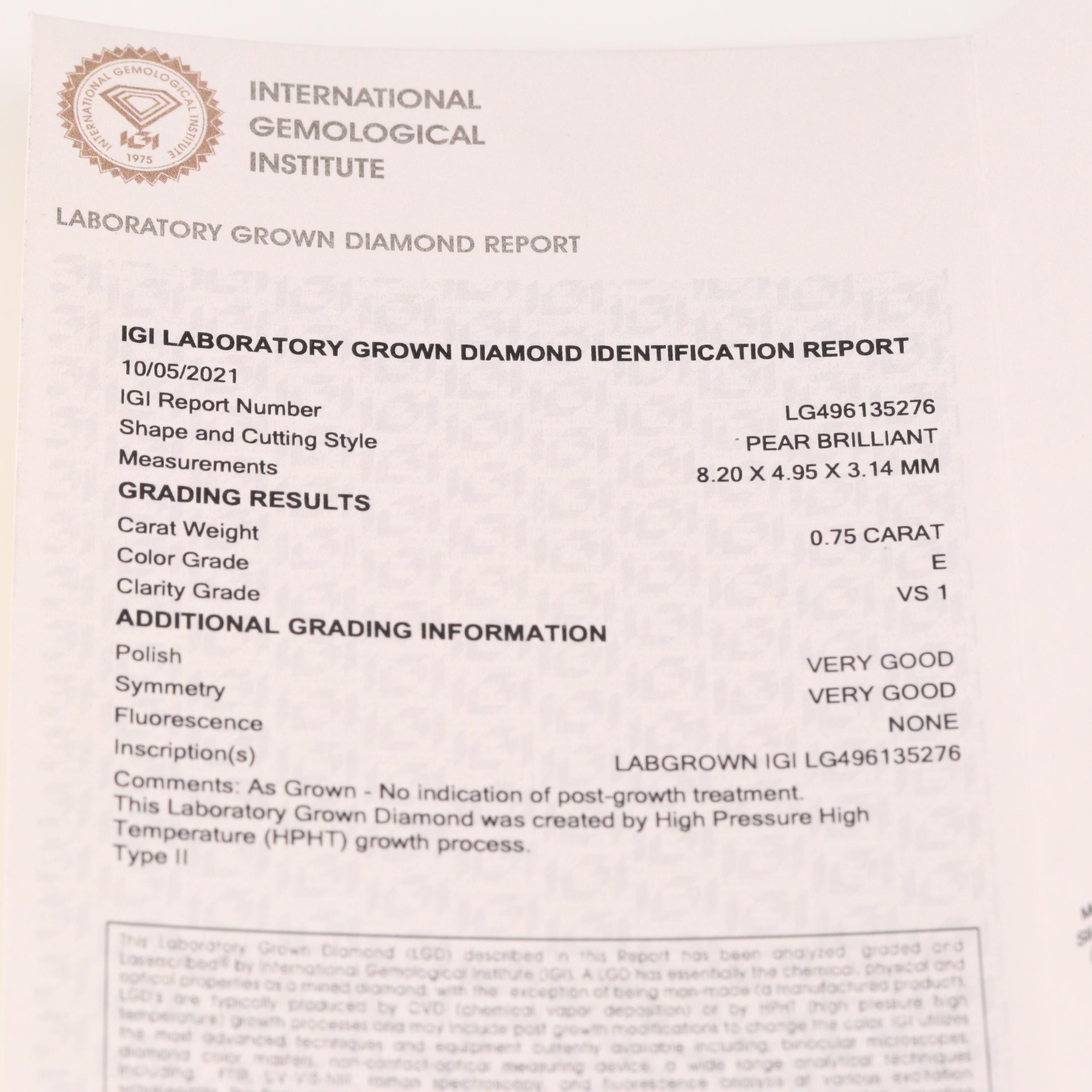 Platinum Three Stone 3.71 CTW Diamond Ring with IGI Reports