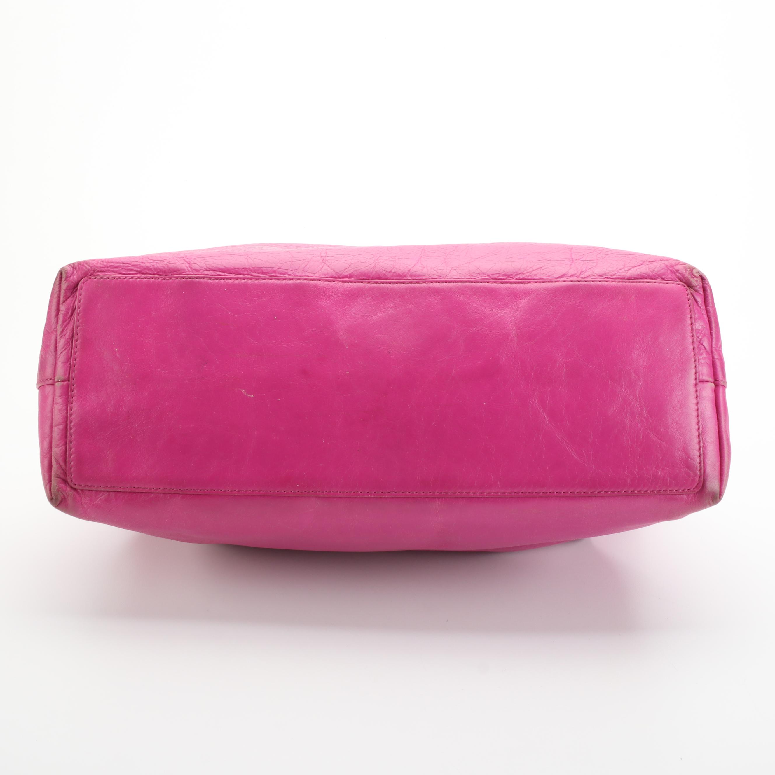 Tory Burch Shoulder Tote in Dark Pink Leather