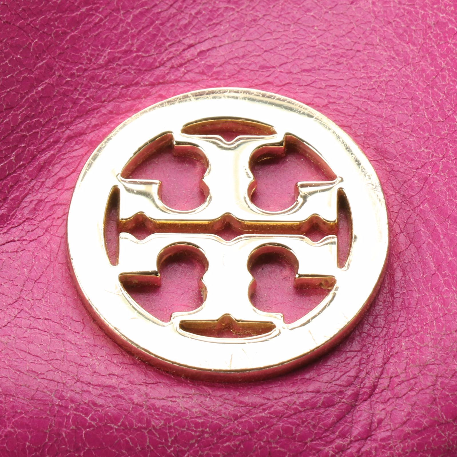 Tory Burch Shoulder Tote in Dark Pink Leather