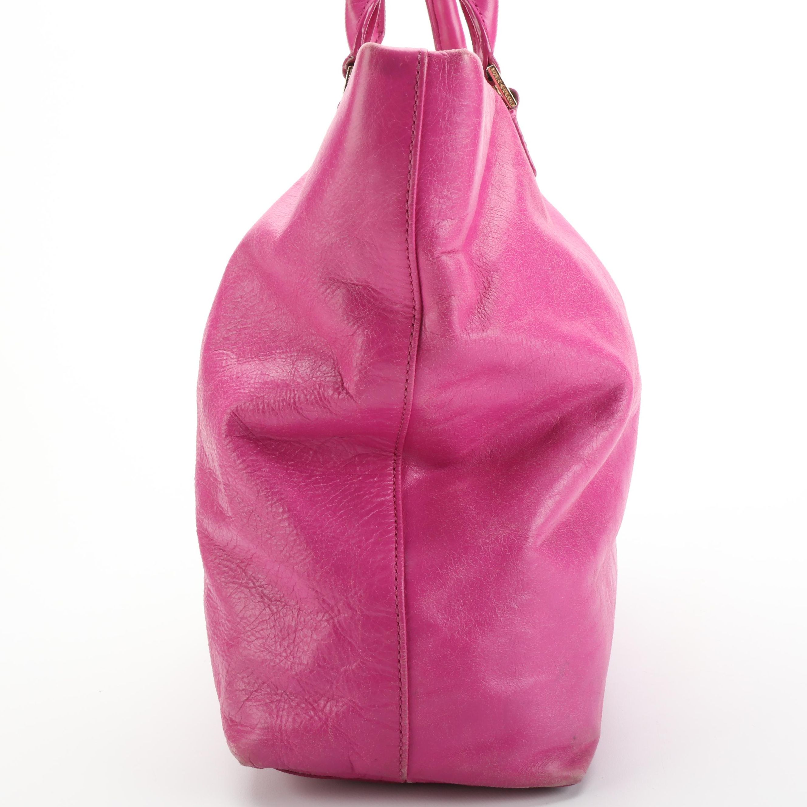 Tory Burch Shoulder Tote in Dark Pink Leather