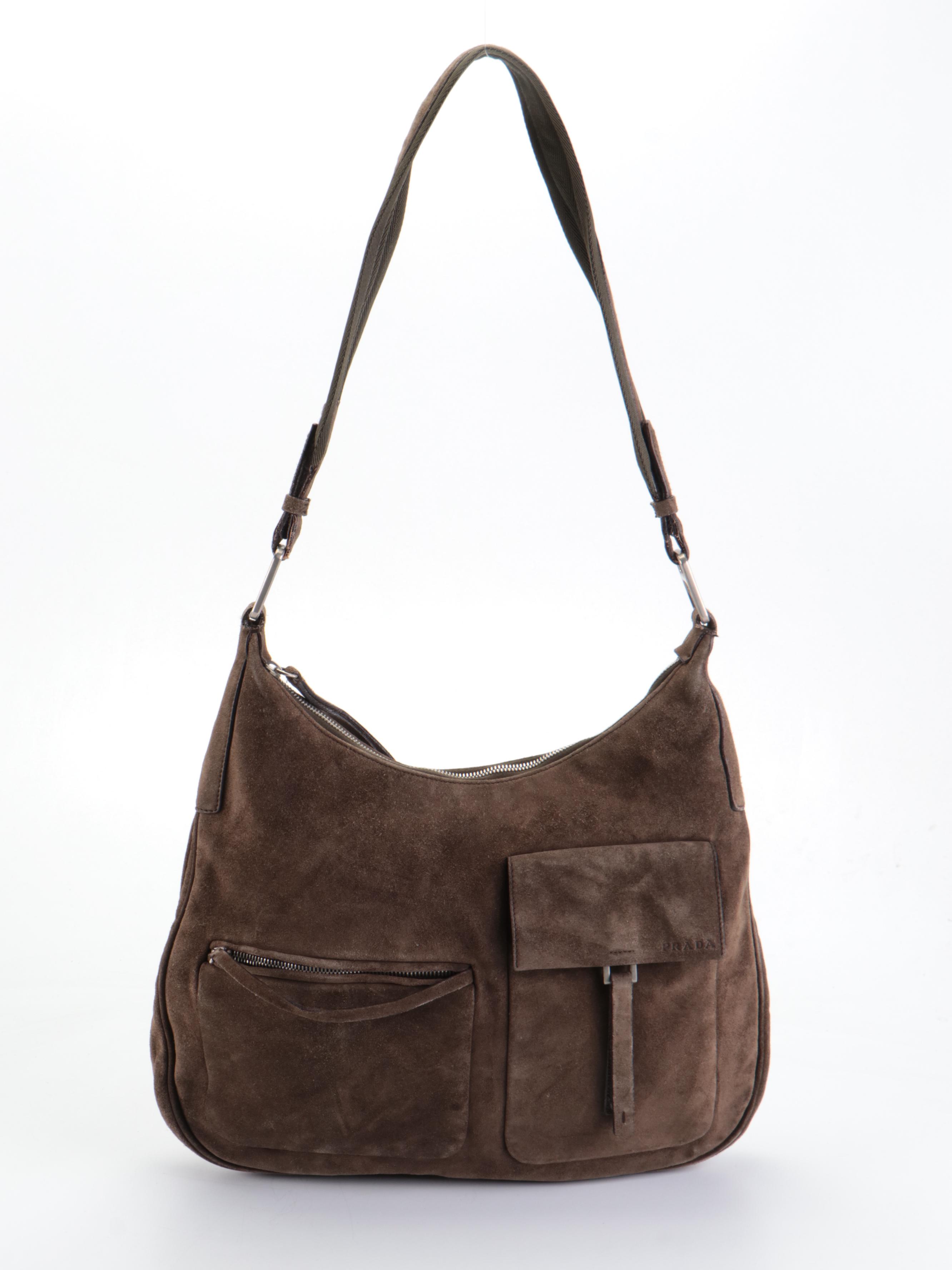 Prada Shoulder Bag in Tundra Suede