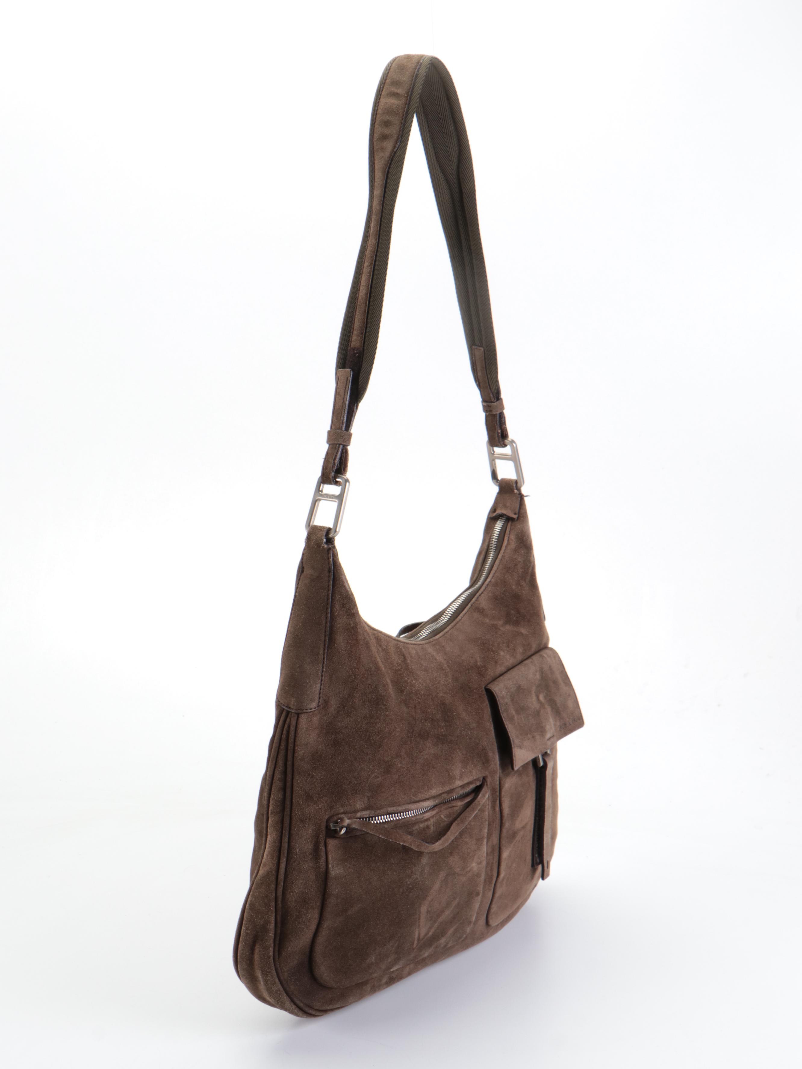 Prada Shoulder Bag in Tundra Suede