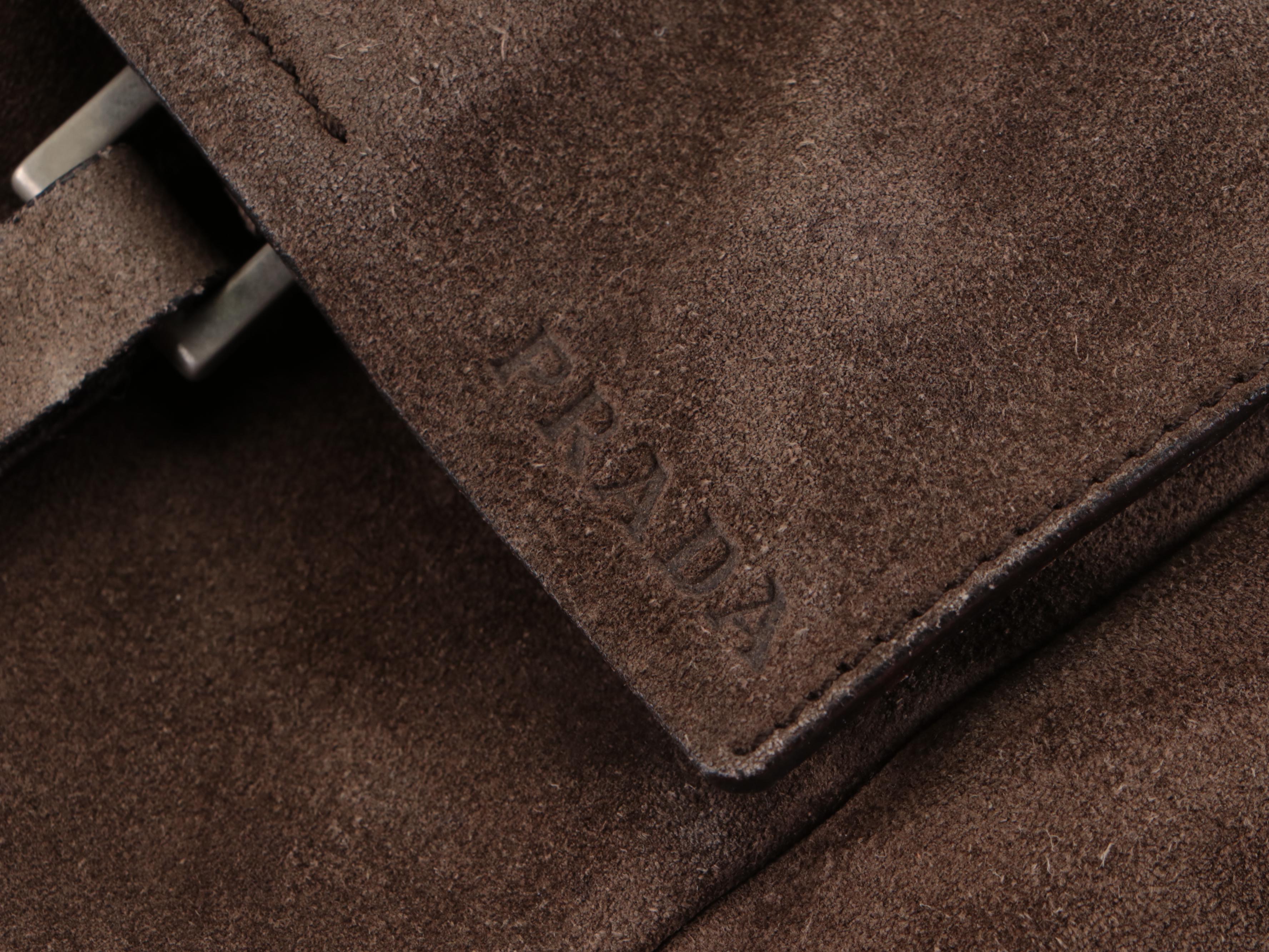 Prada Shoulder Bag in Tundra Suede