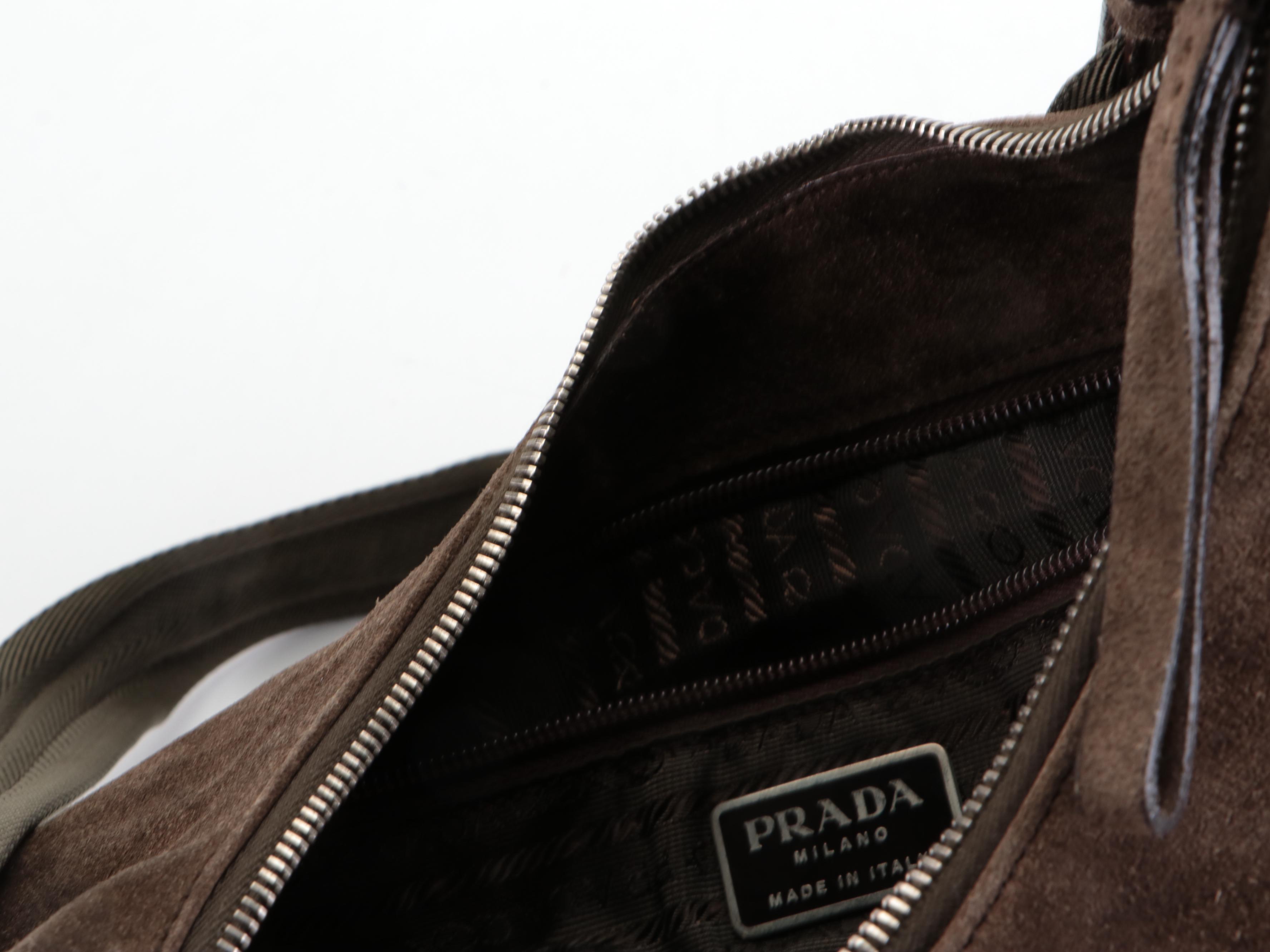 Prada Shoulder Bag in Tundra Suede