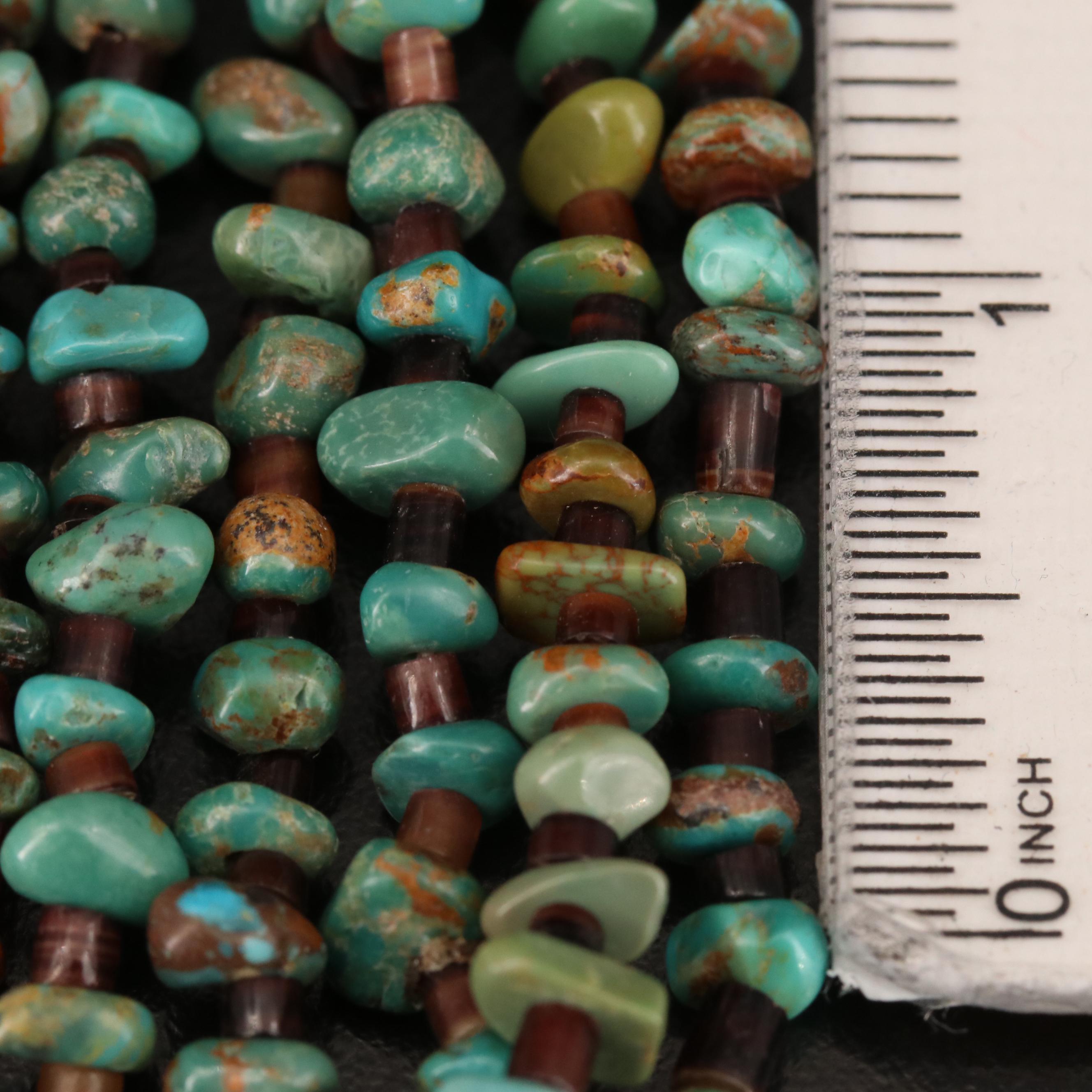 Southwestern Style Multi-Strand Heishi Shell and Turquoise Necklace