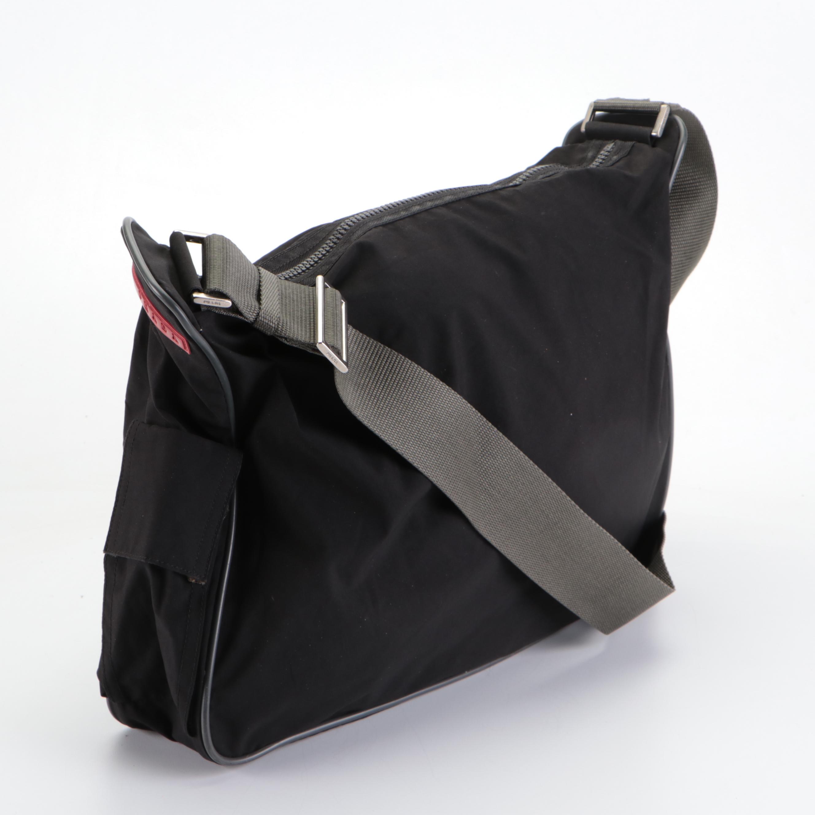 Prada Linea Rossa Crossbody Bag in Black and Grey