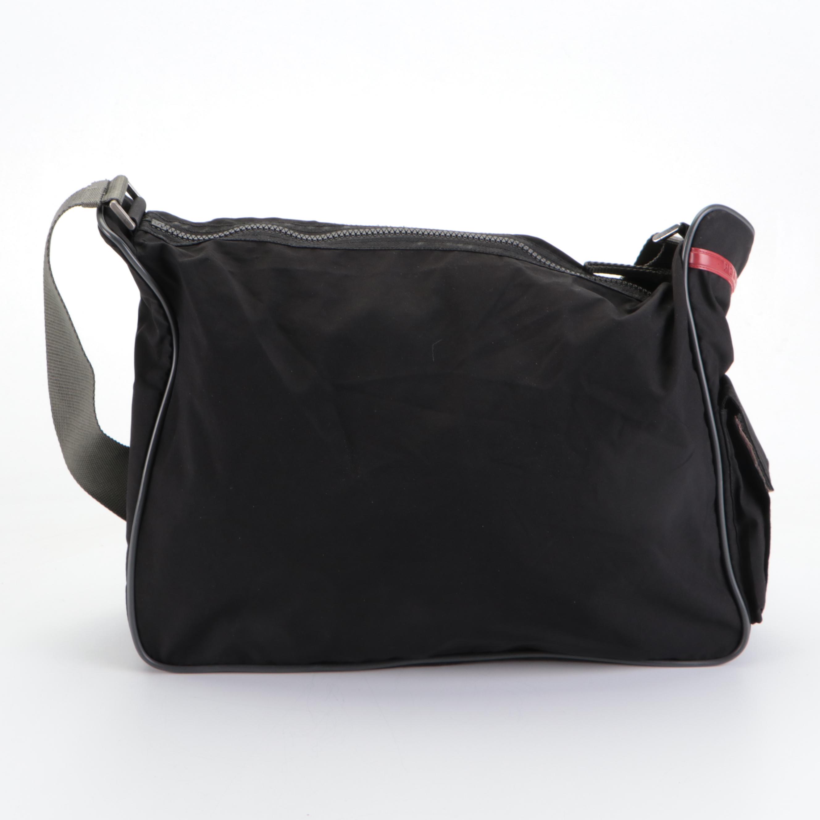 Prada Linea Rossa Crossbody Bag in Black and Grey