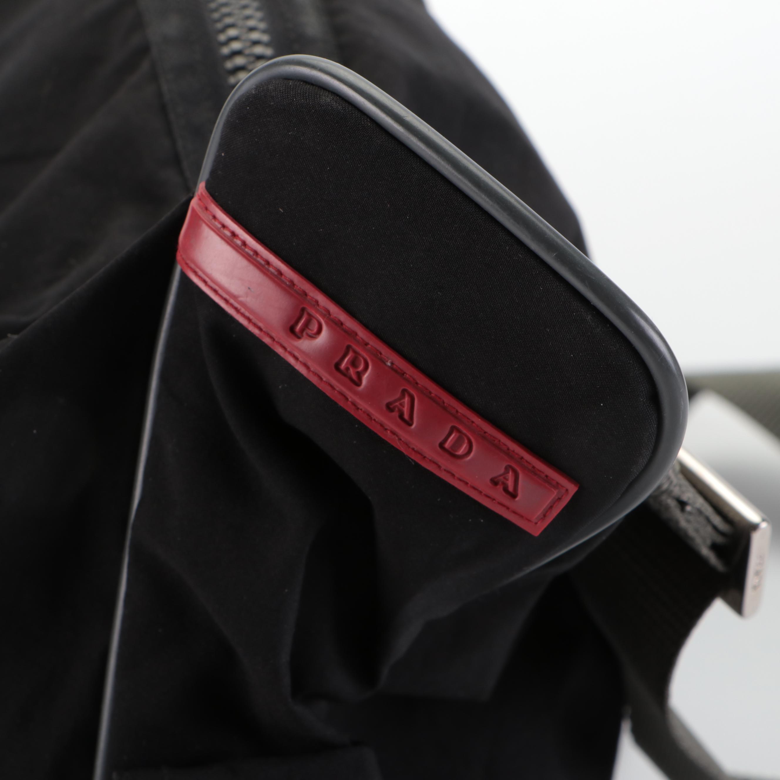 Prada Linea Rossa Crossbody Bag in Black and Grey