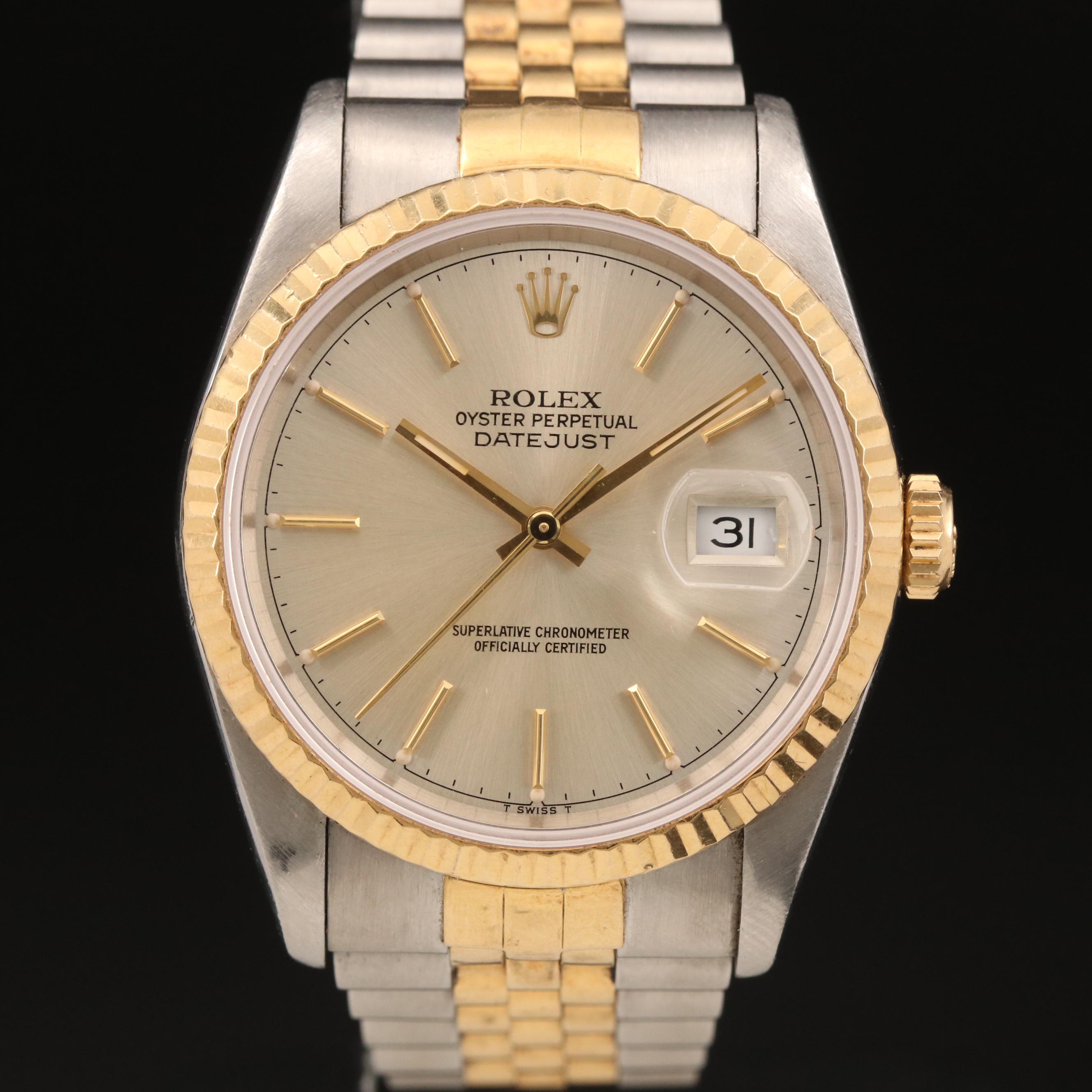 1991 Rolex Oyster Perpetual Datejust 18K and Stainless Steel Watch
