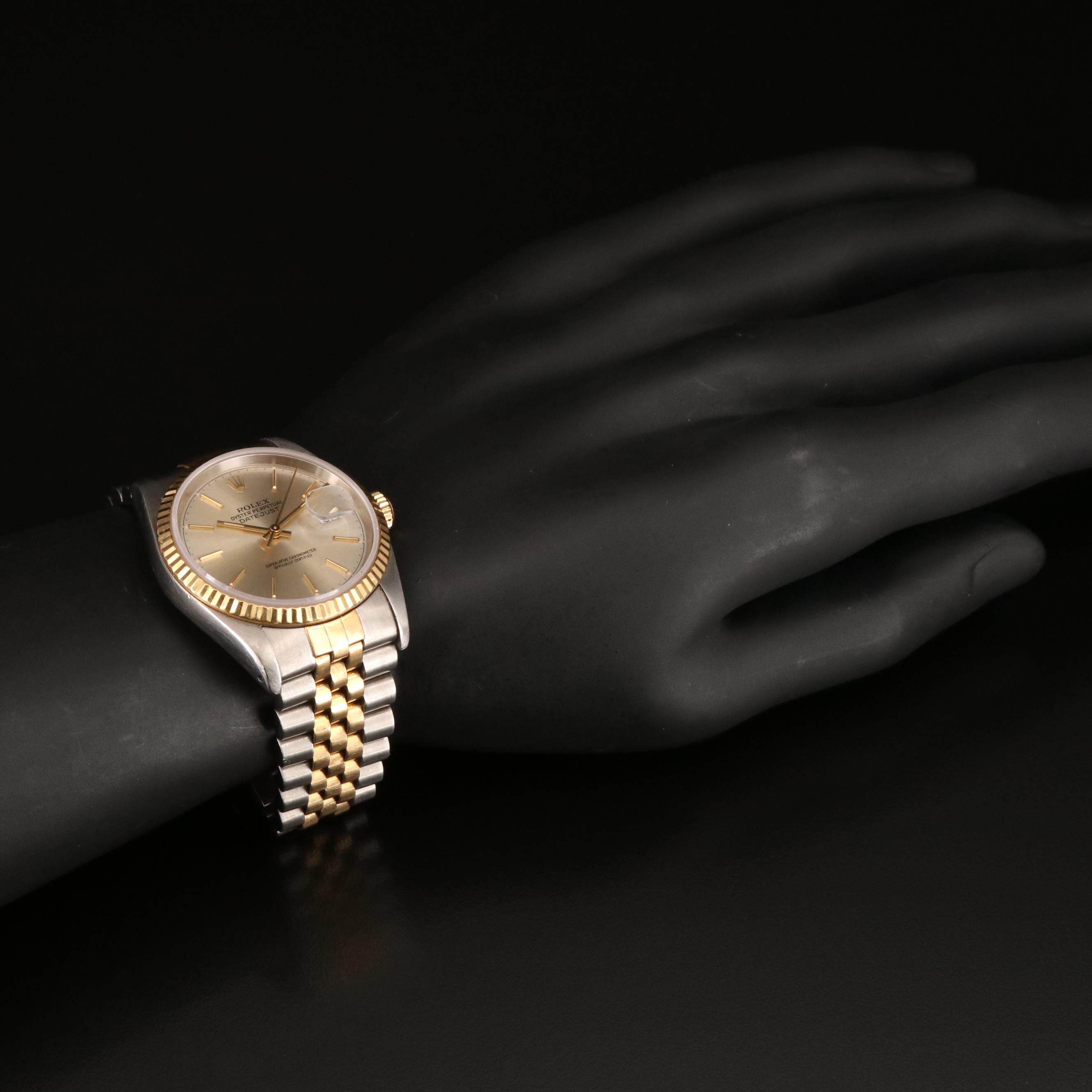 1991 Rolex Oyster Perpetual Datejust 18K and Stainless Steel Watch