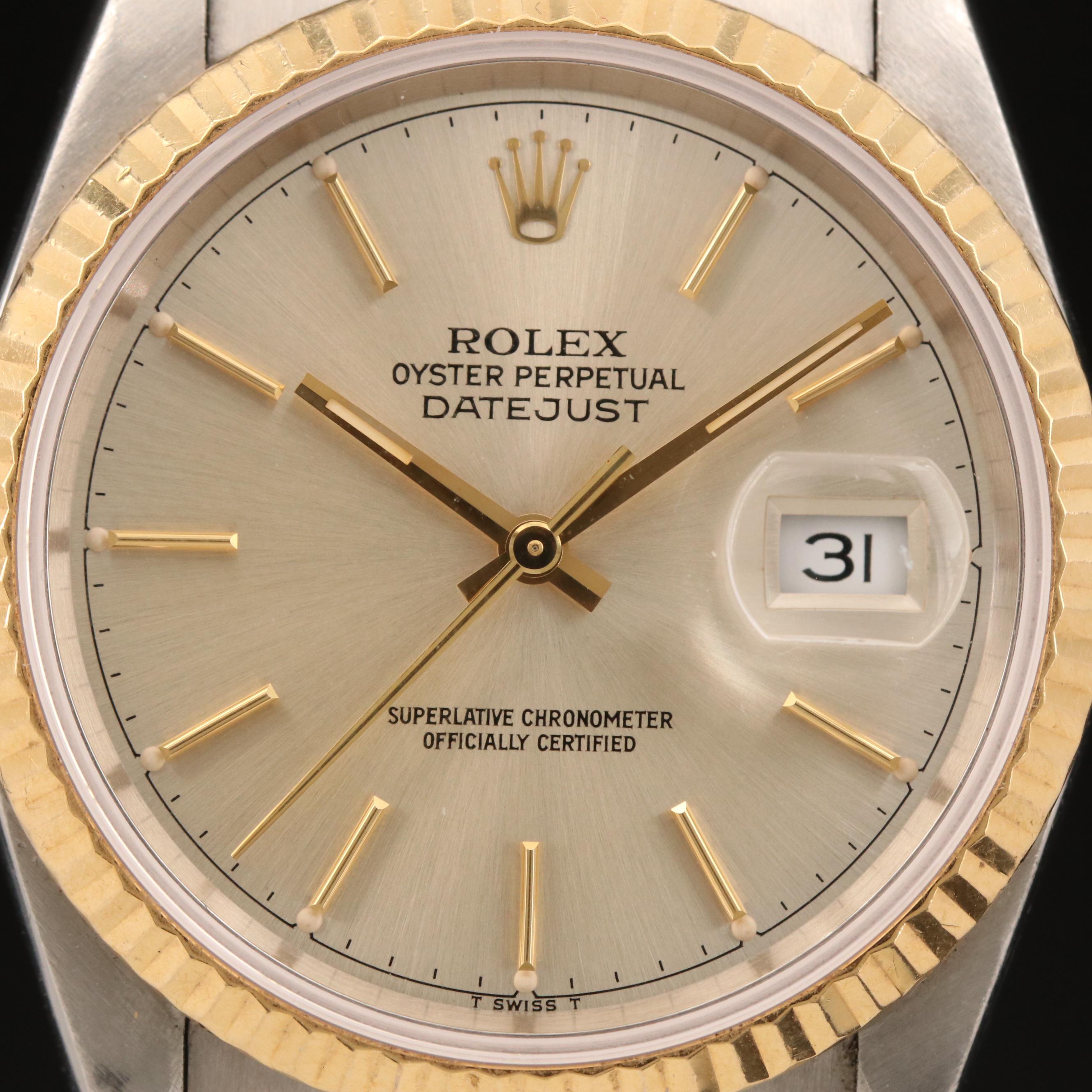 1991 Rolex Oyster Perpetual Datejust 18K and Stainless Steel Watch