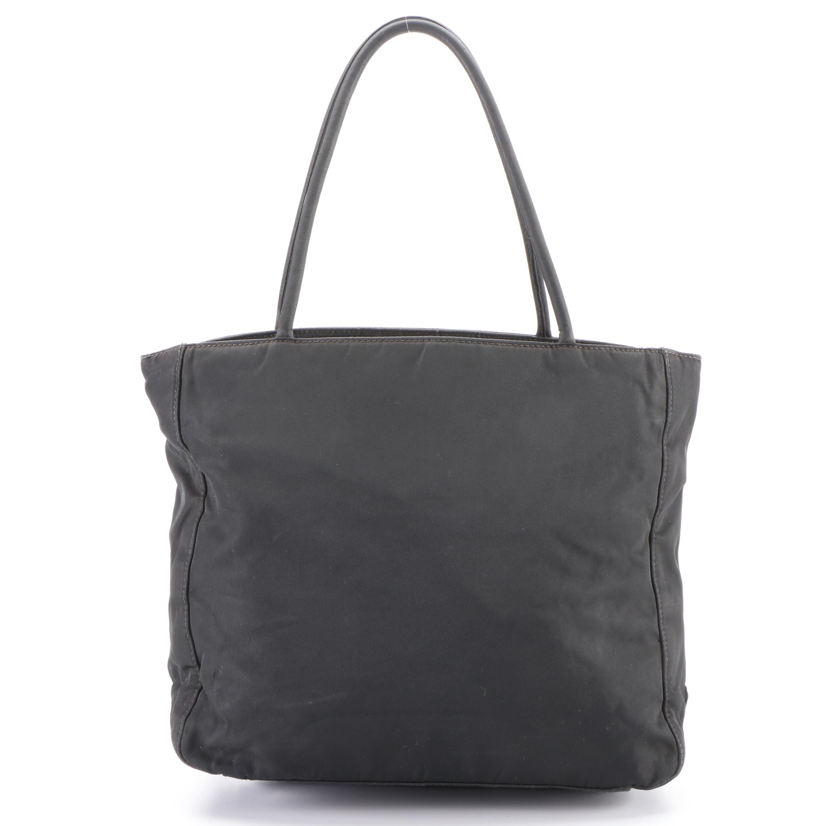 Prada Zippered Tote Bag in Black Tessuto Nylon