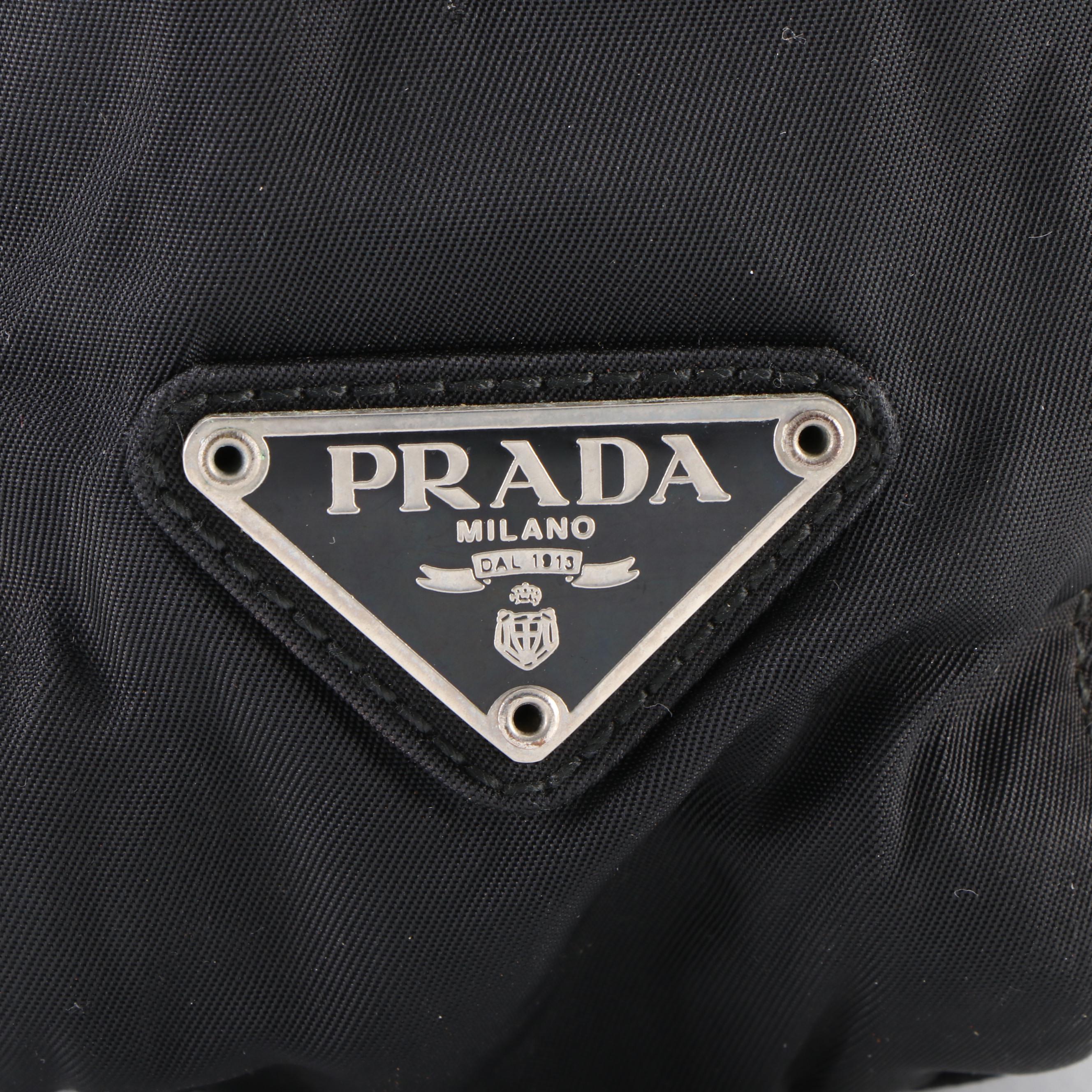 Prada Zippered Tote Bag in Black Tessuto Nylon