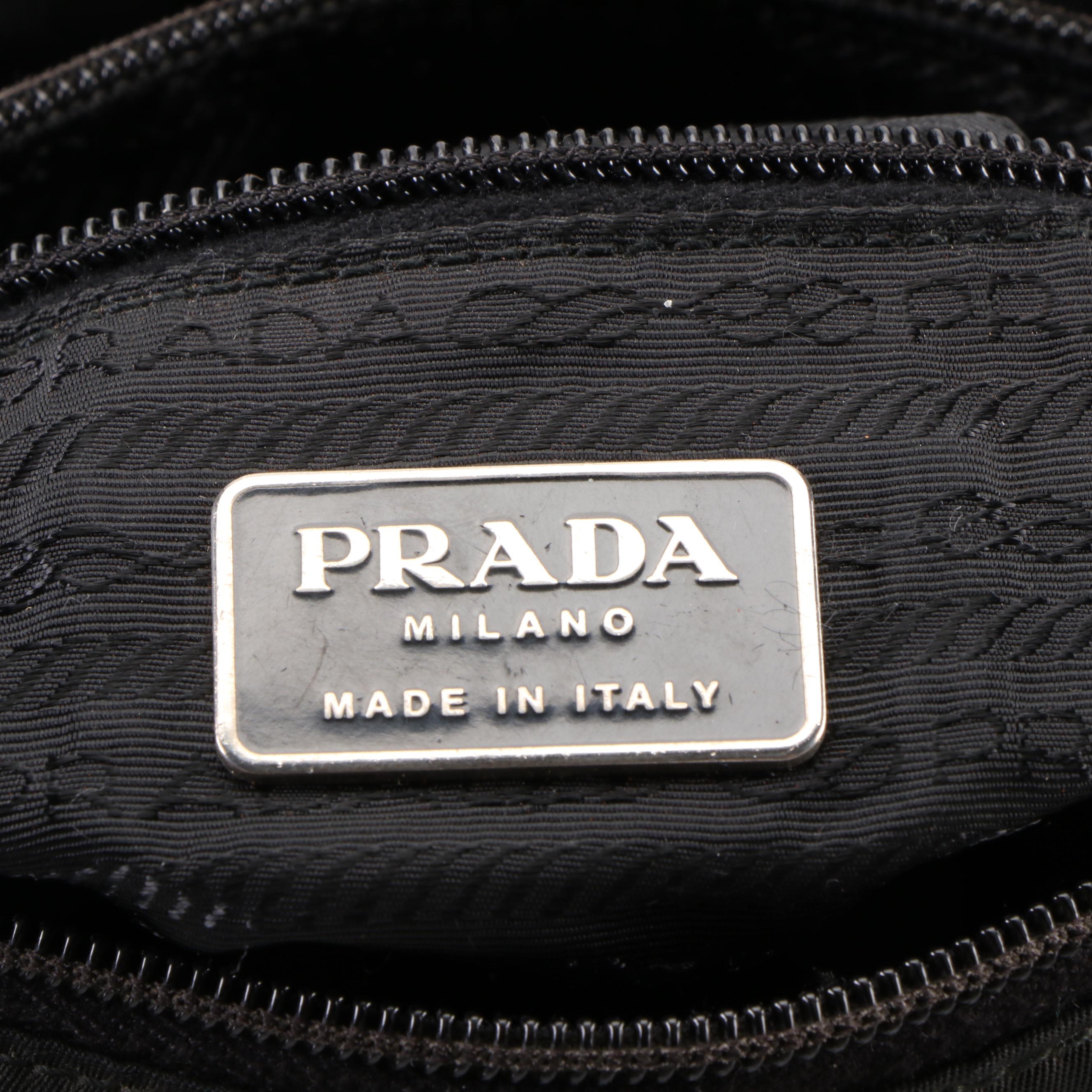 Prada Zippered Tote Bag in Black Tessuto Nylon