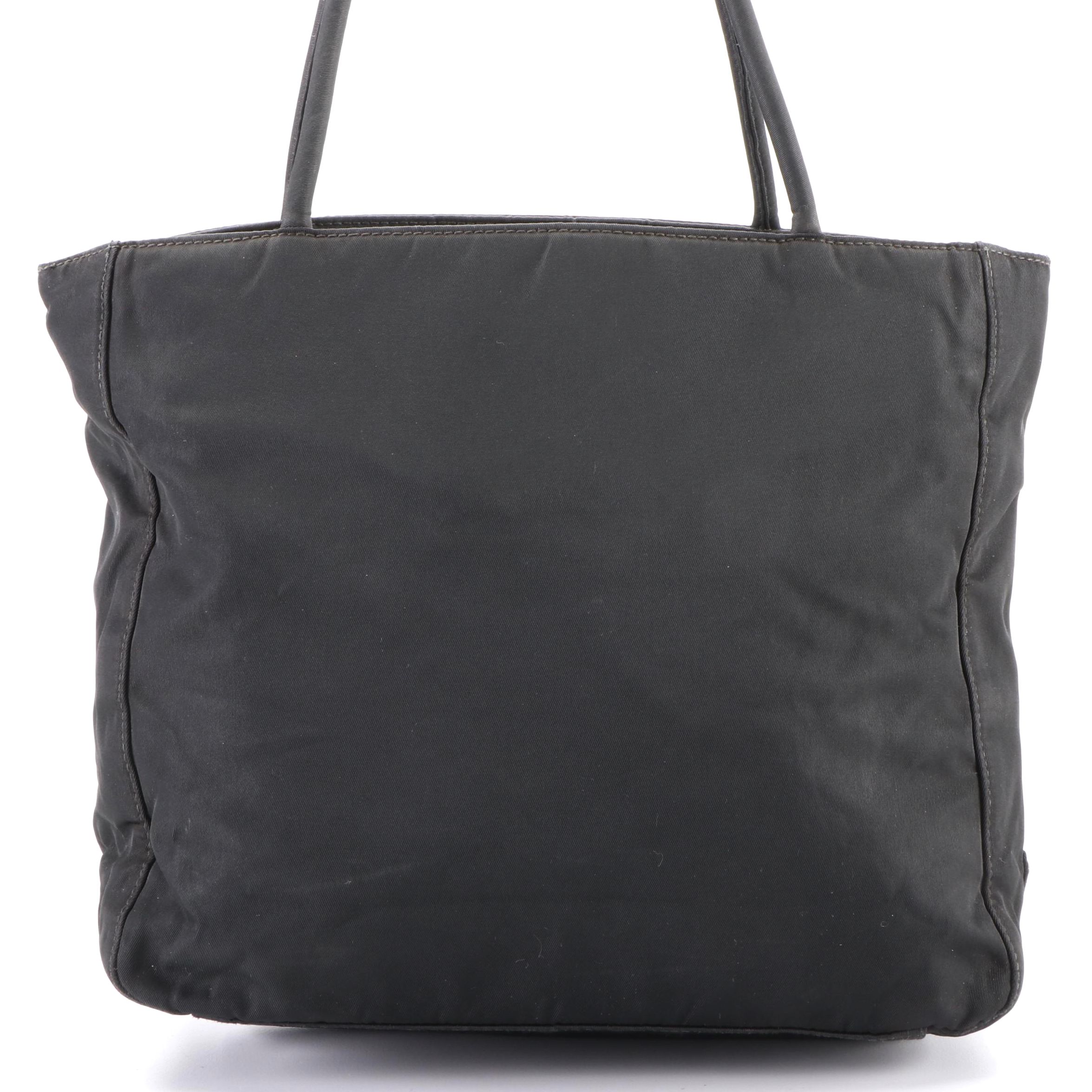 Prada Zippered Tote Bag in Black Tessuto Nylon
