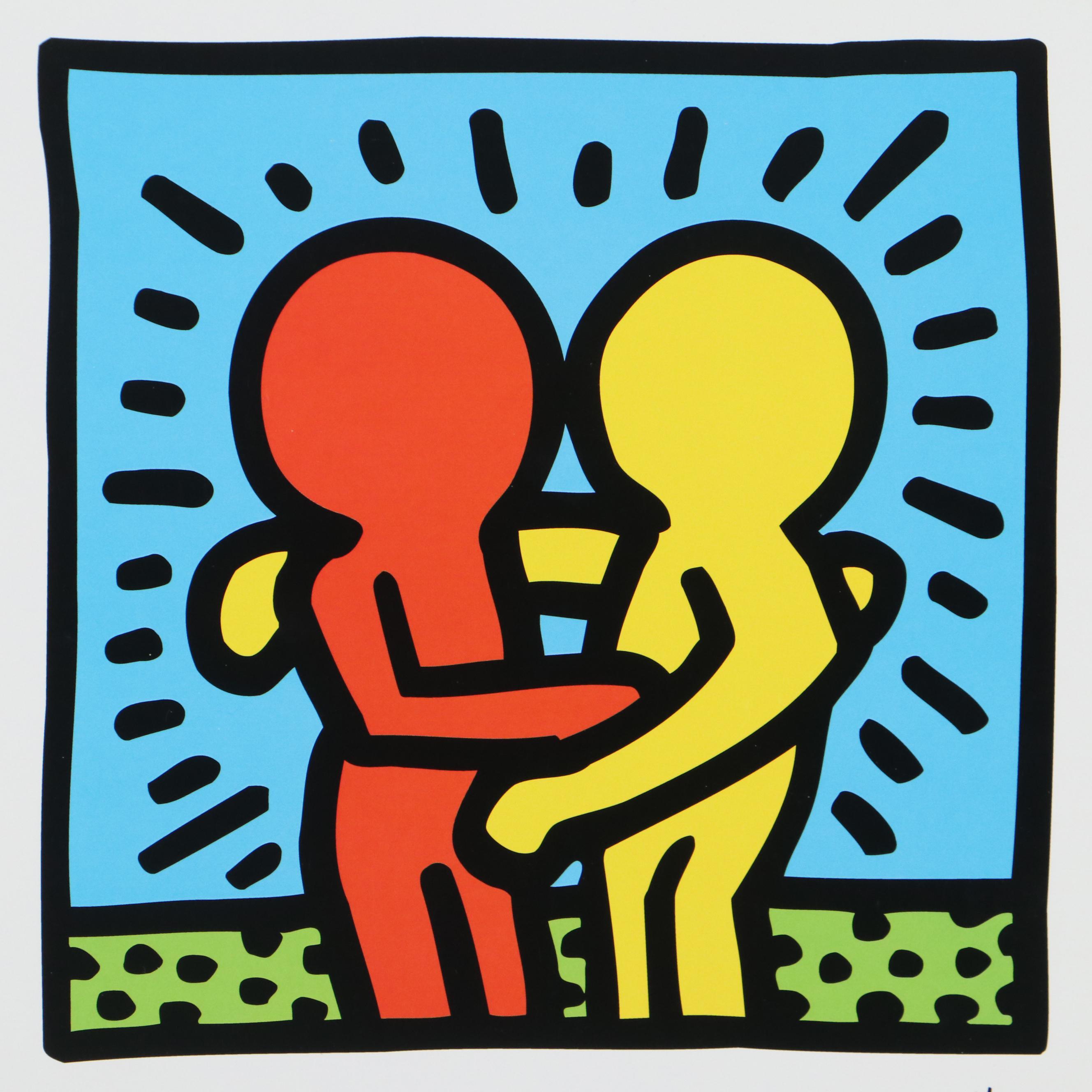 Giclée After Keith Haring of Hugging Figures, 21st Century
