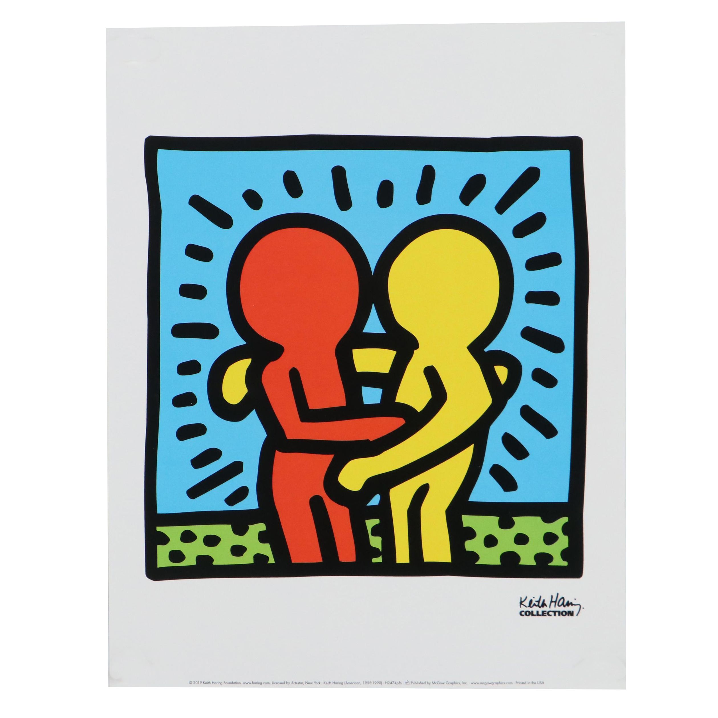 Giclée After Keith Haring of Hugging Figures, 21st Century