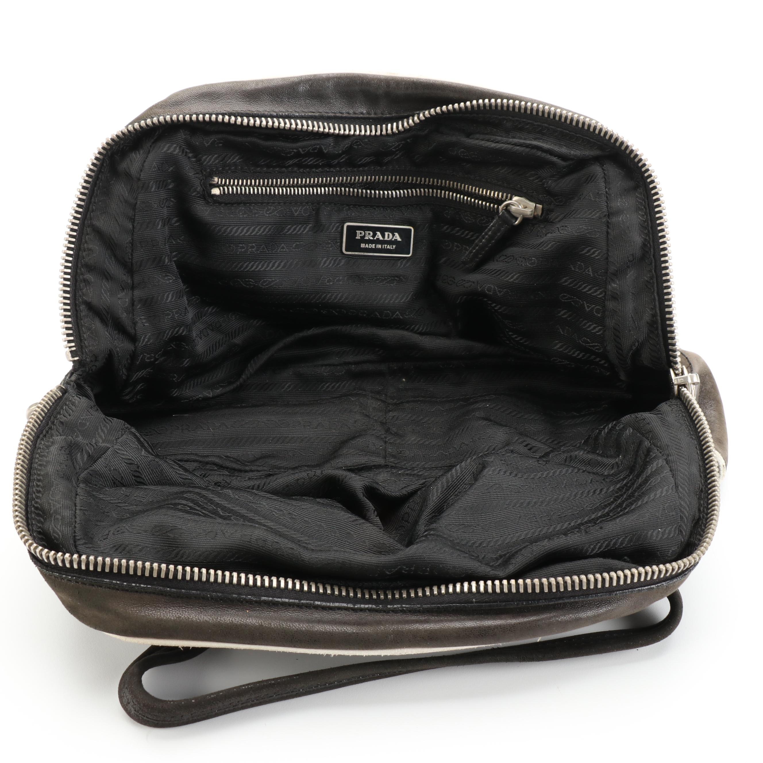 Prada Perforated Leather Bowler Handbag