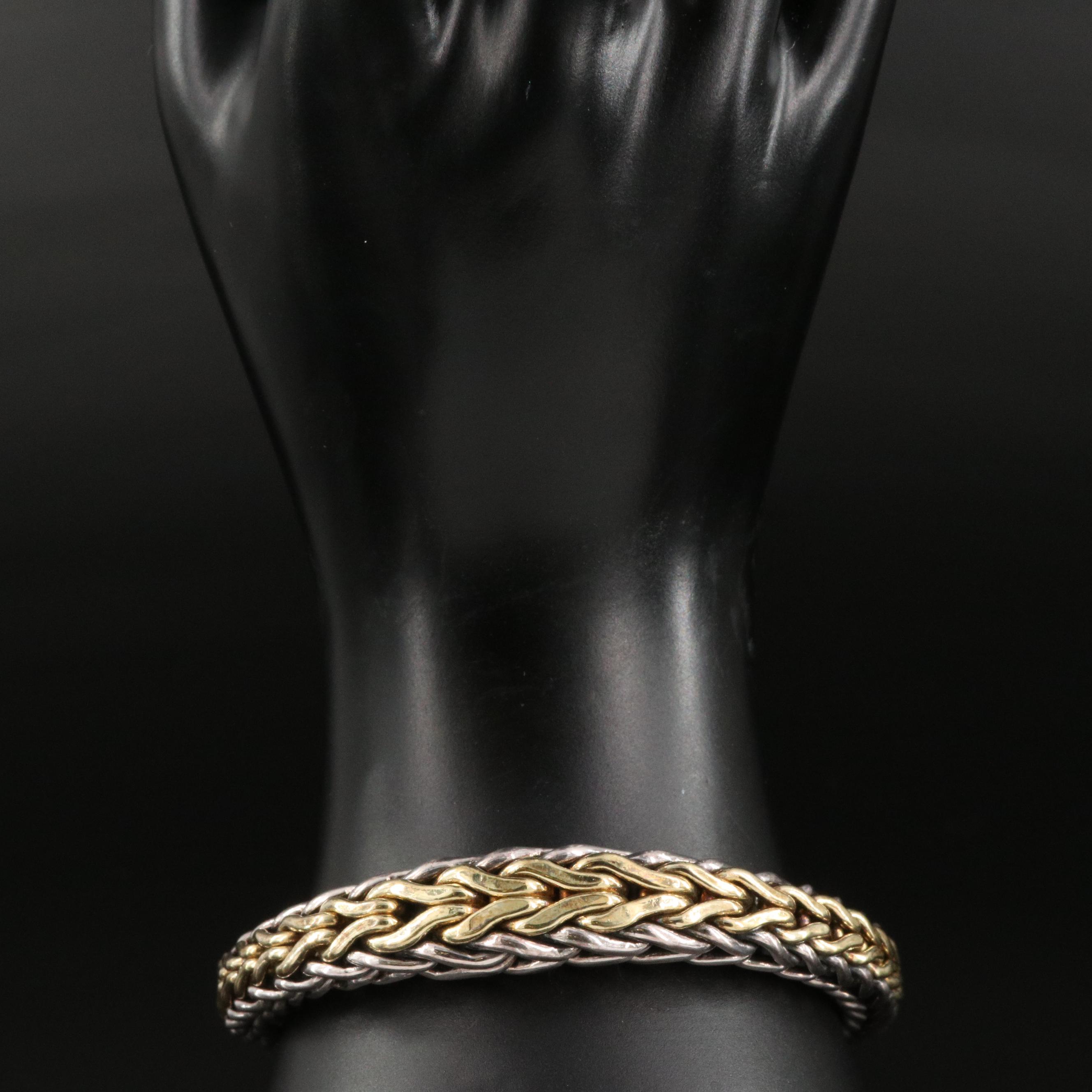 Scott Kay Sterling Foxtail Bracelet with 18K Accents