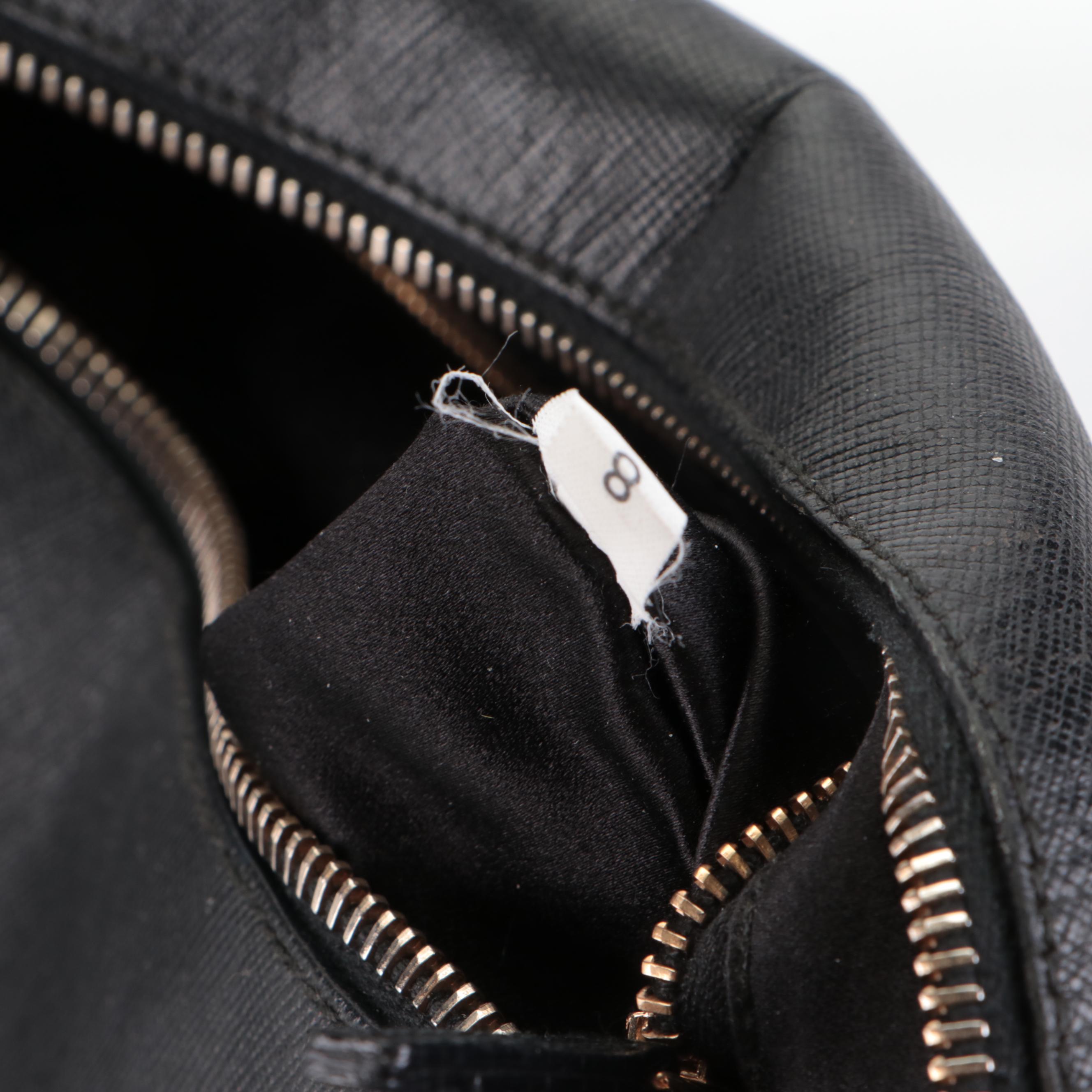 Prada Bauletto Bag in Black Saffiano Leather