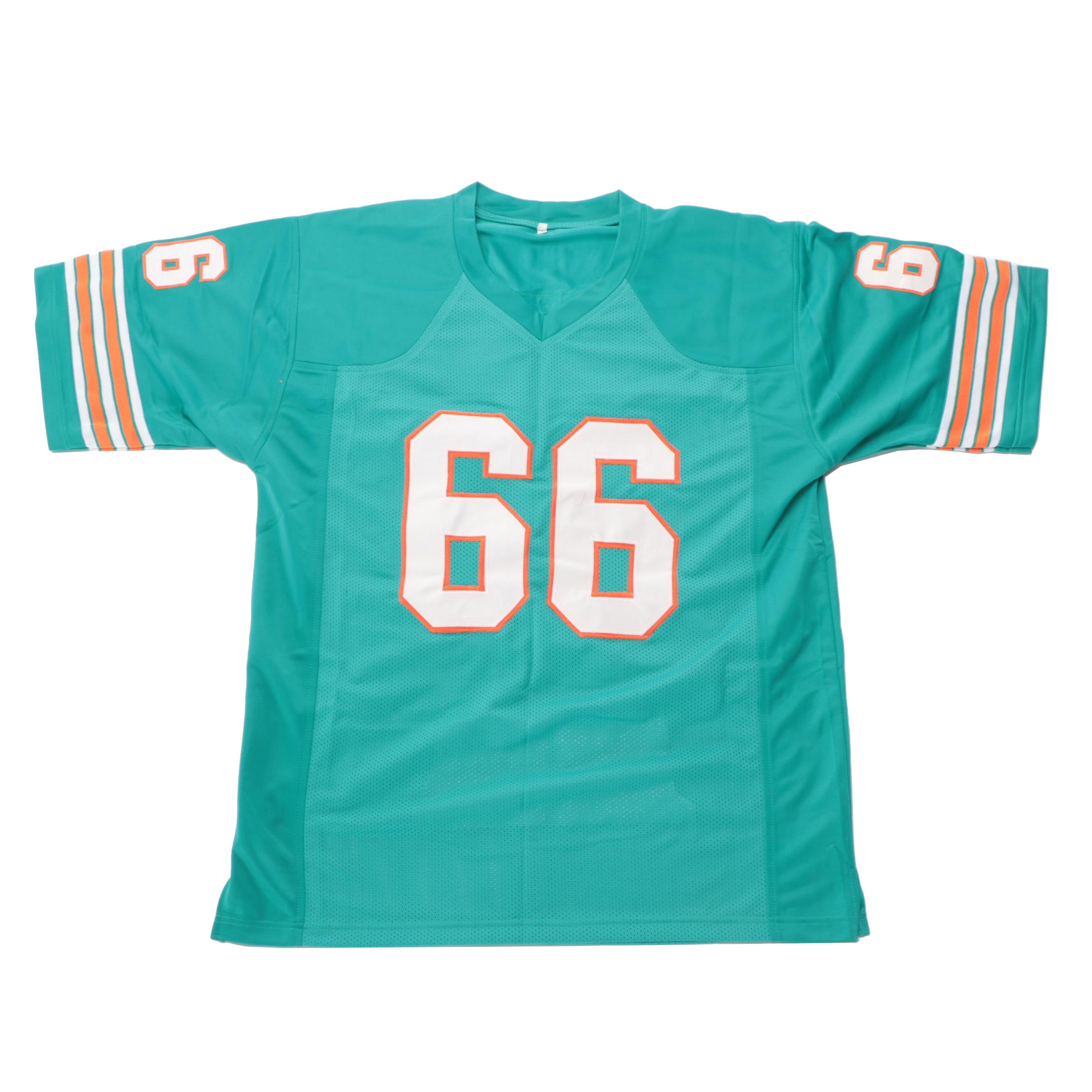 Larry Little Signed Miami Dolphins "Stats" NFL Replica Football Jersey, JSA COA