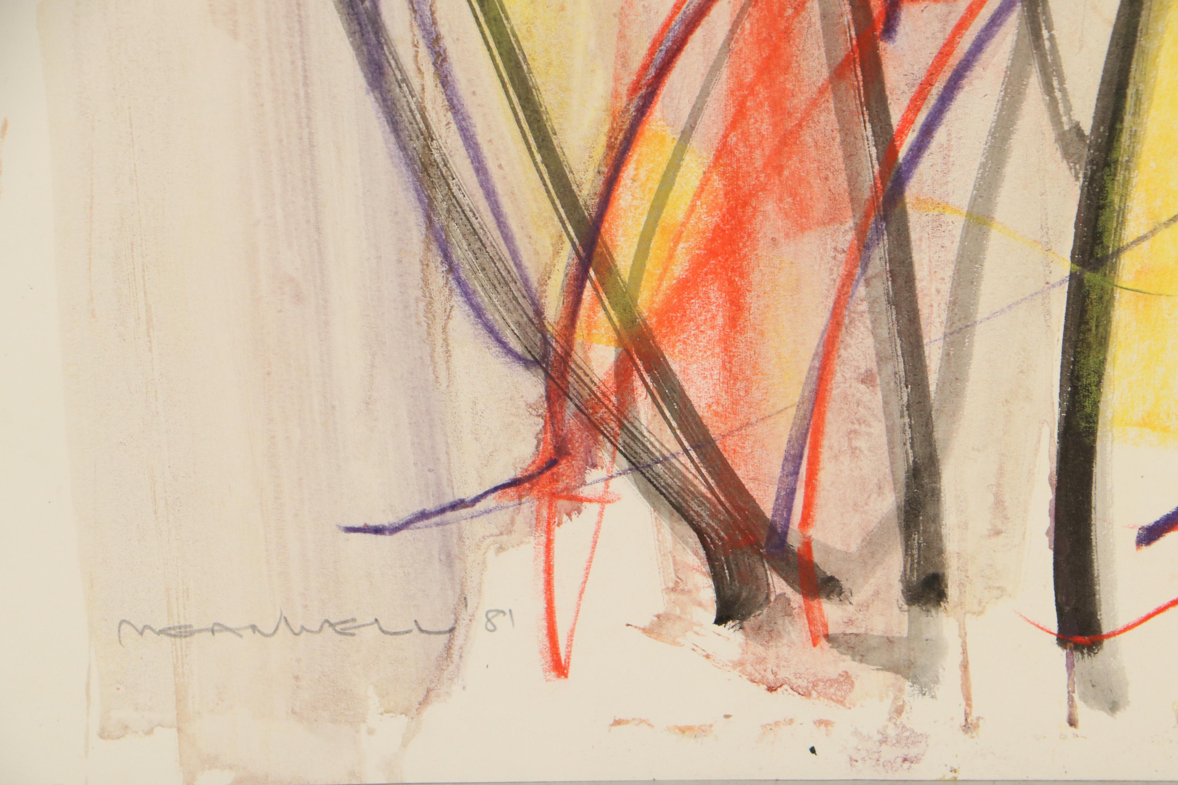 Jack Meanwell Expressionist Figure Drawing, 1981