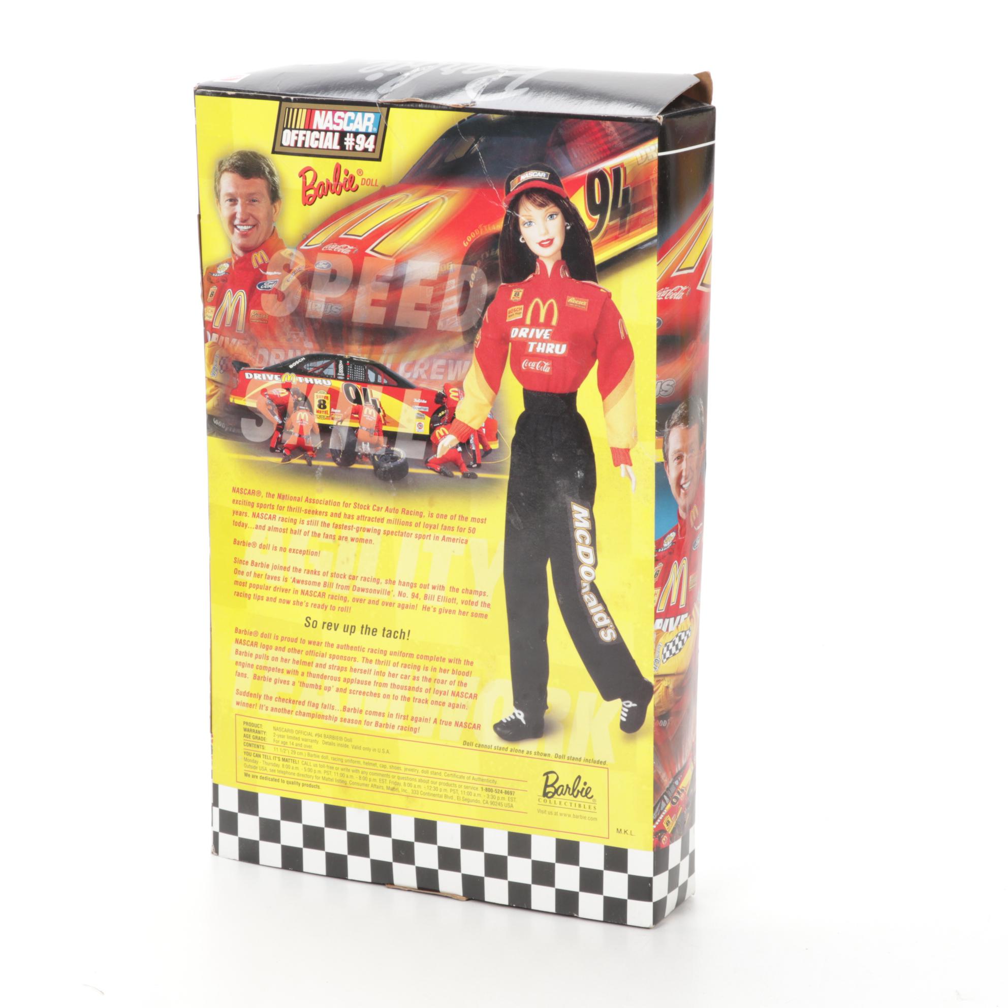 Barbie Dolls and Accessories Featuring NASCAR Official #94 Barbie