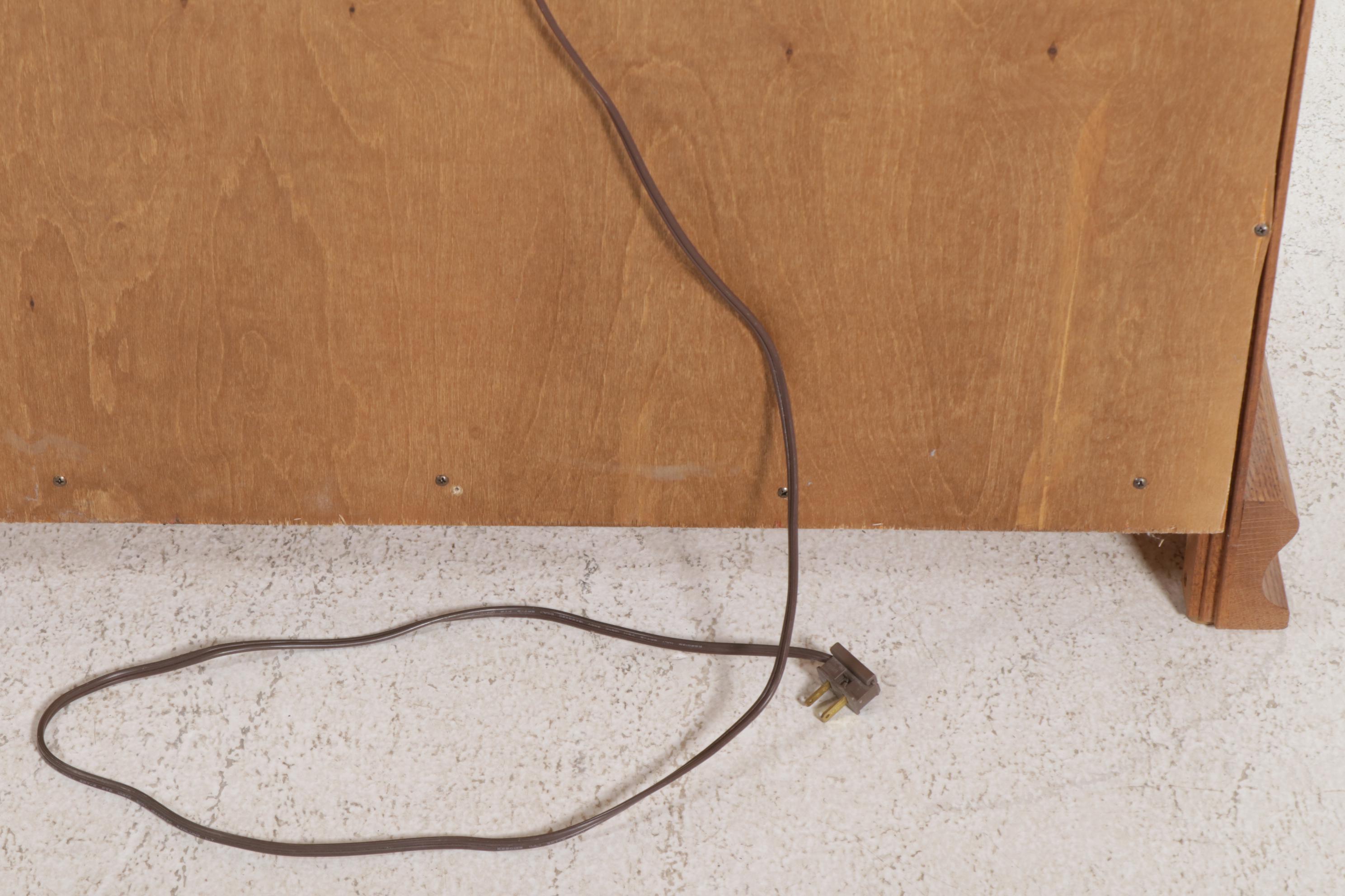 Amish Oak Illuminated Display Cabinet