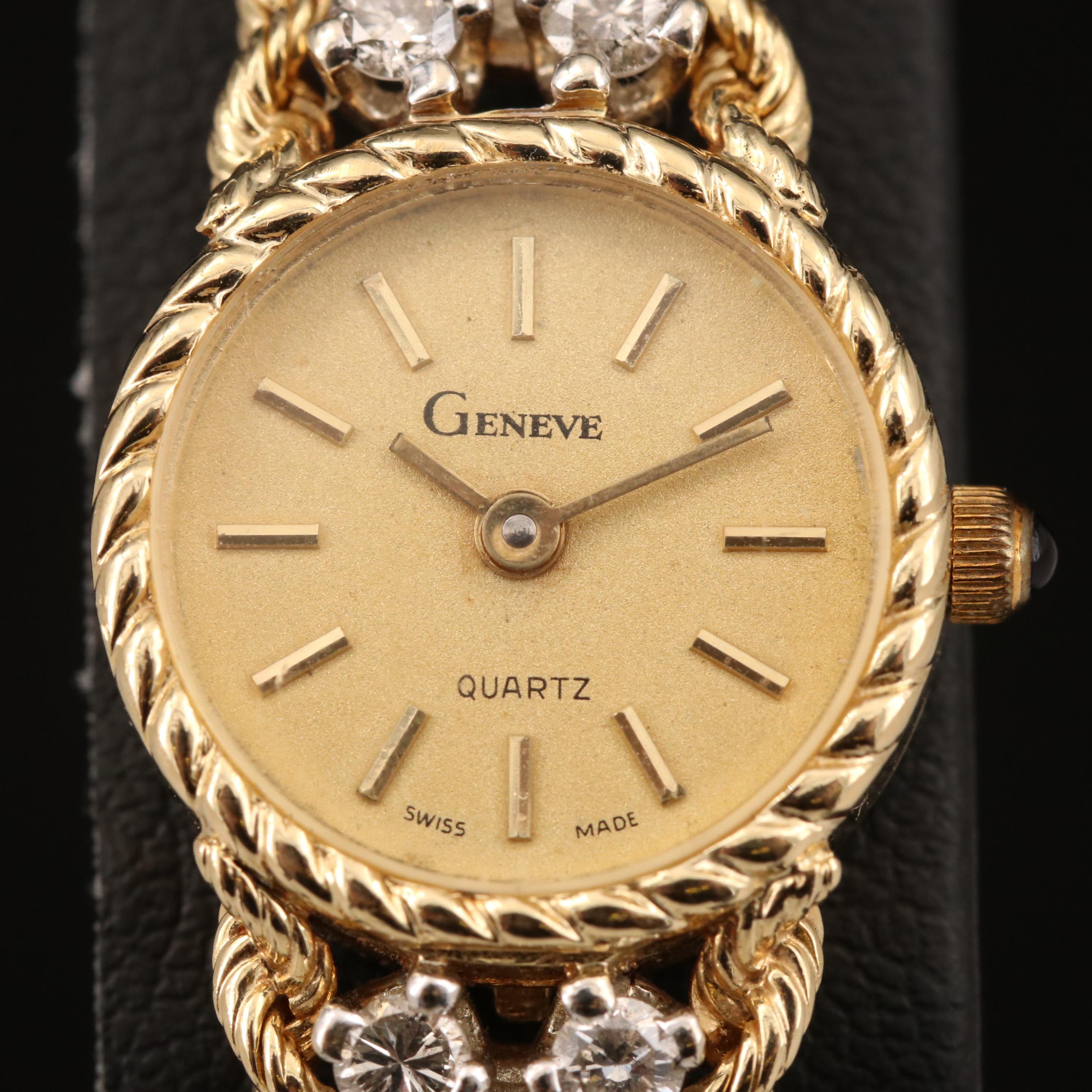 14K Geneve Diamond Watch