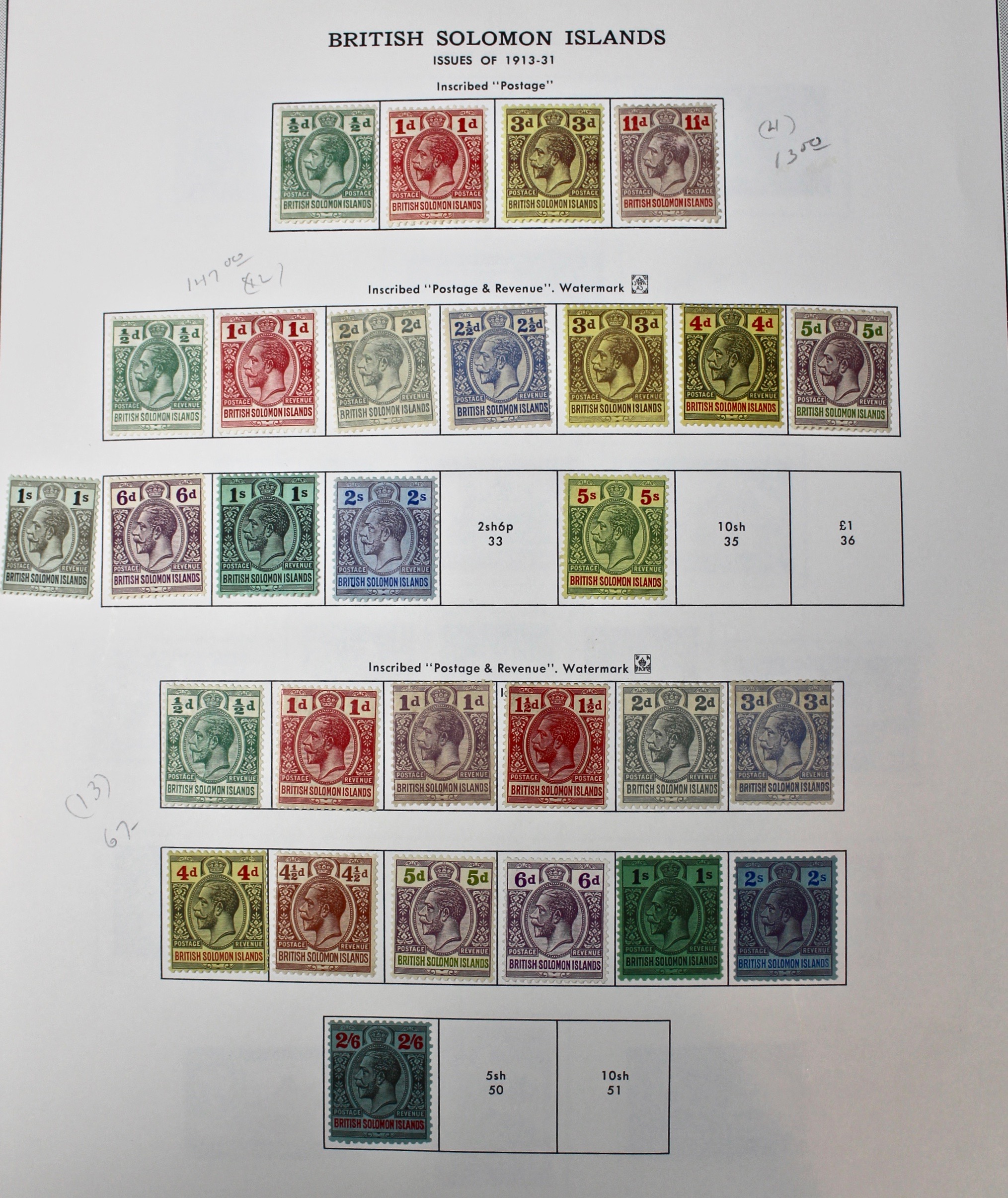 Mint Solomon Islands Stamp Collection