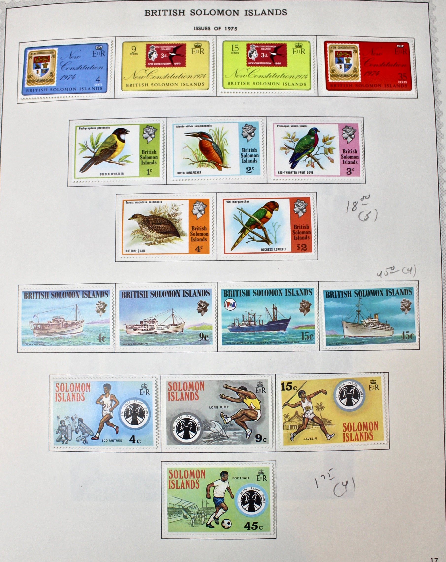 Mint Solomon Islands Stamp Collection