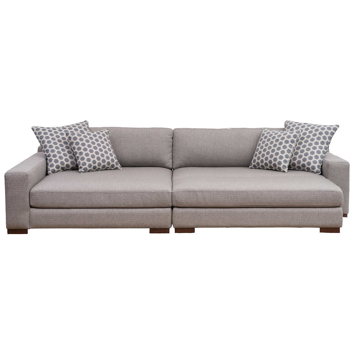 "Hendley" Fabric Sectional with Ottoman and Pillows