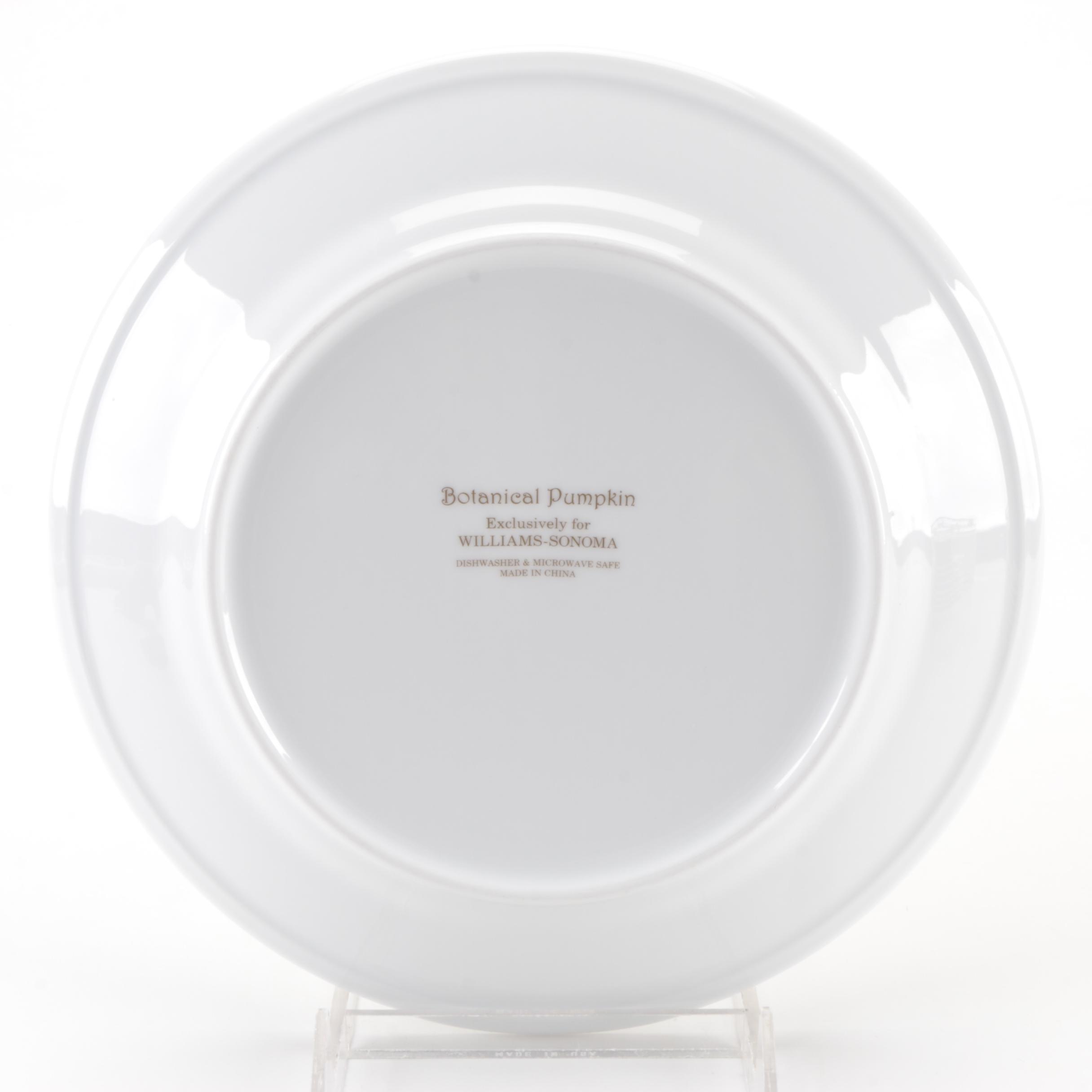 Williams-Sonoma "Botanical Pumpkin" Porcelain Dinnerware and Bowl