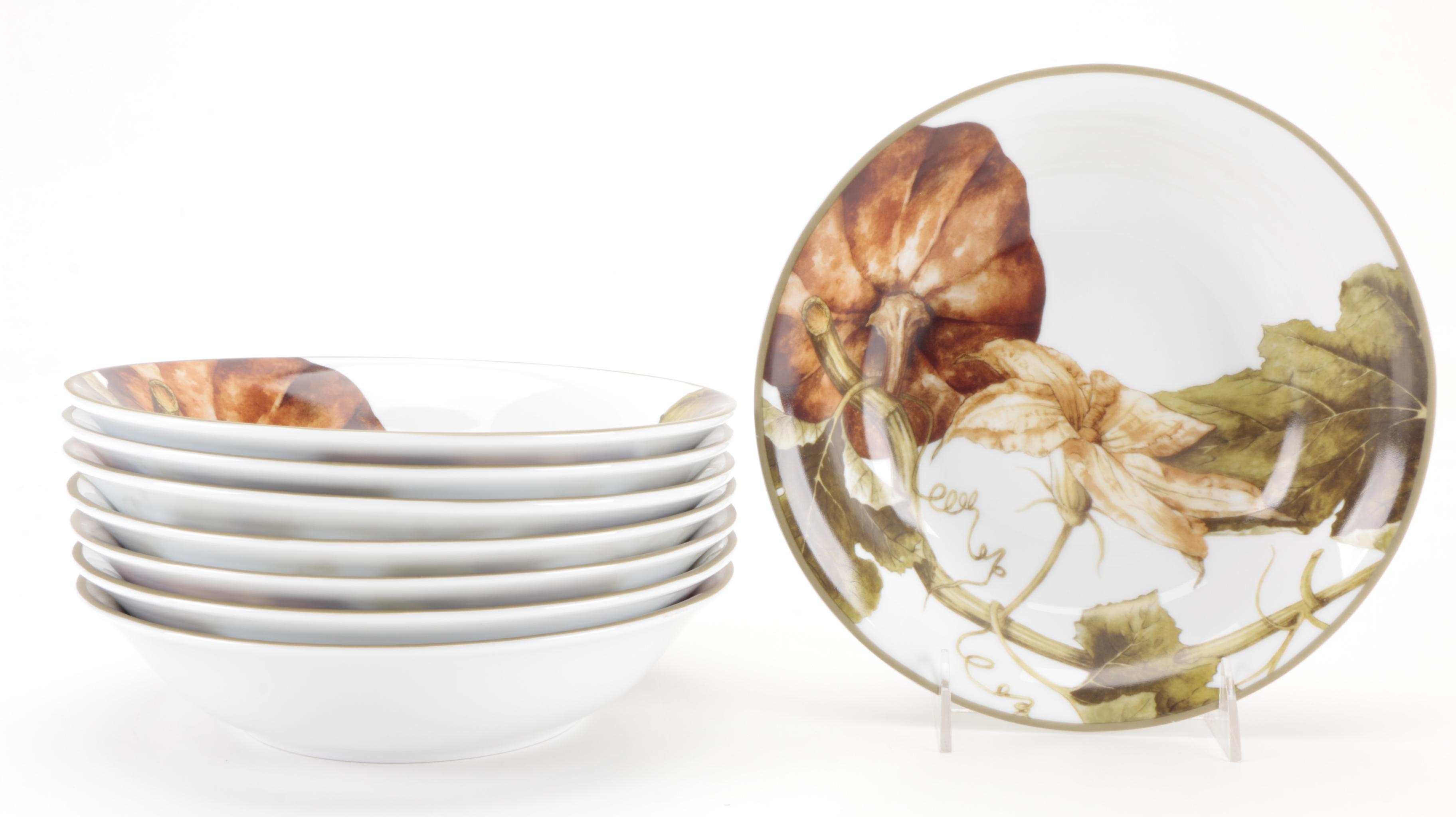 Williams-Sonoma "Botanical Pumpkin" Porcelain Dinnerware and Bowl